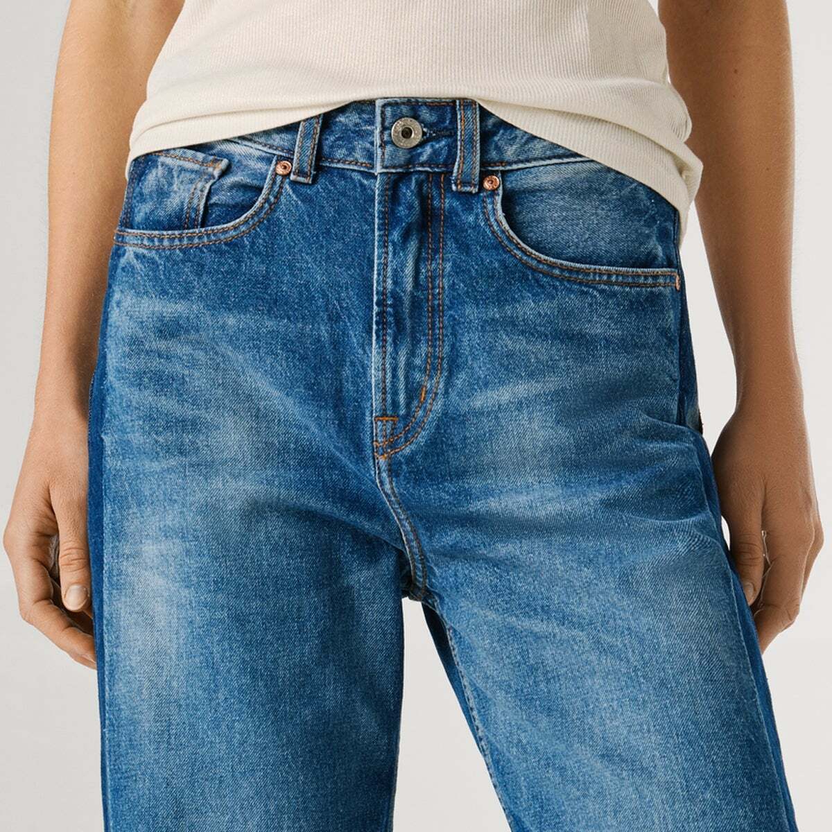 Willa - Jean Coupe Évasée, Taille Haute 12oz blue rigid denim, PEPE JEANS
