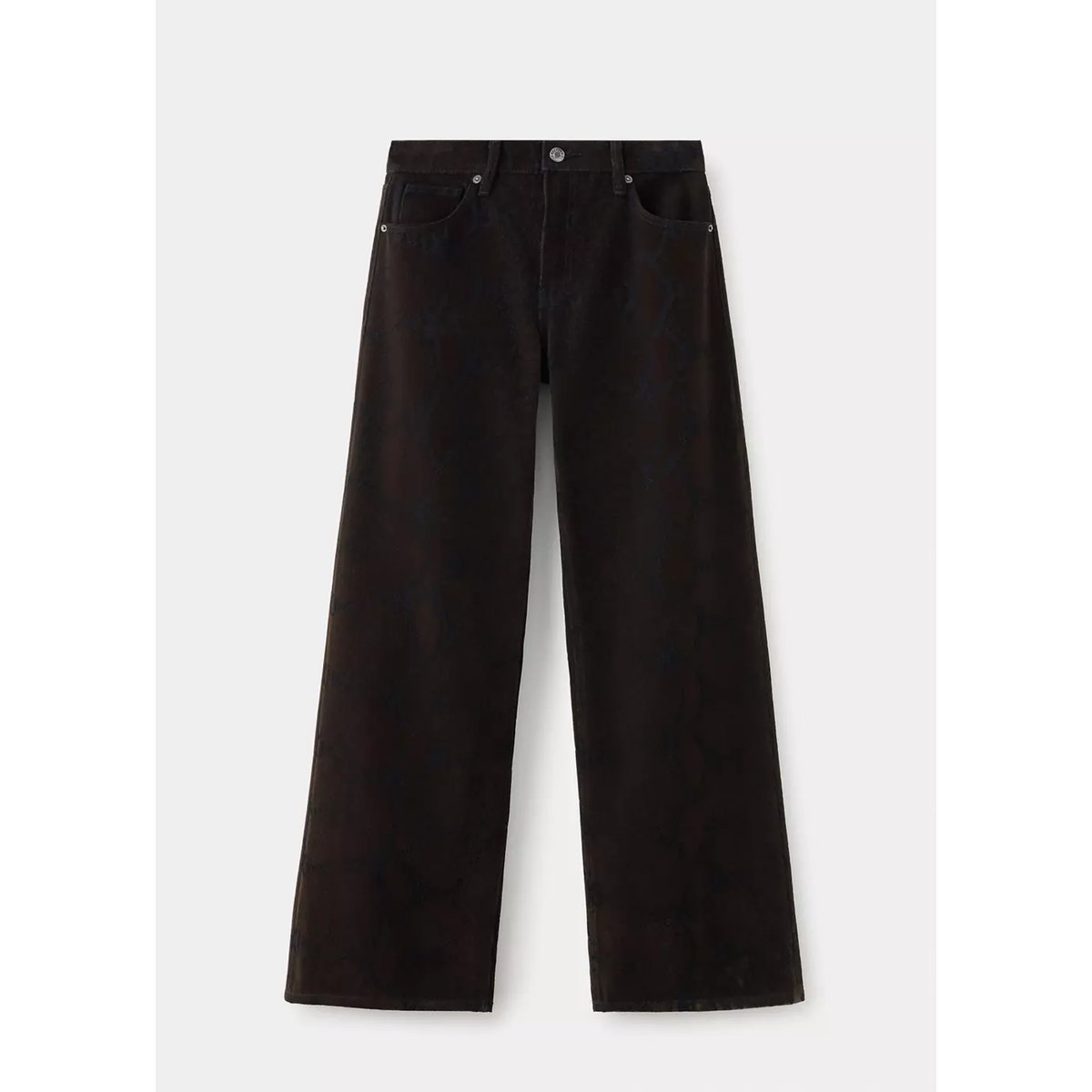 Jean large en velours chocolat, MANGO