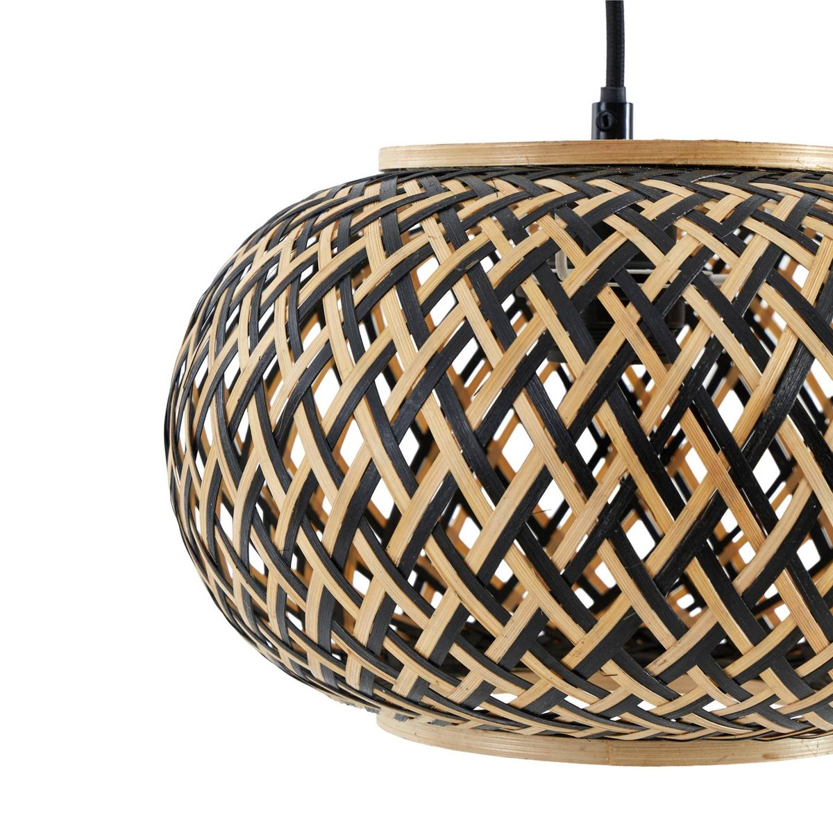 Suspension en bois traditionnelle, Nerys noir, bois foncé, LINDBY