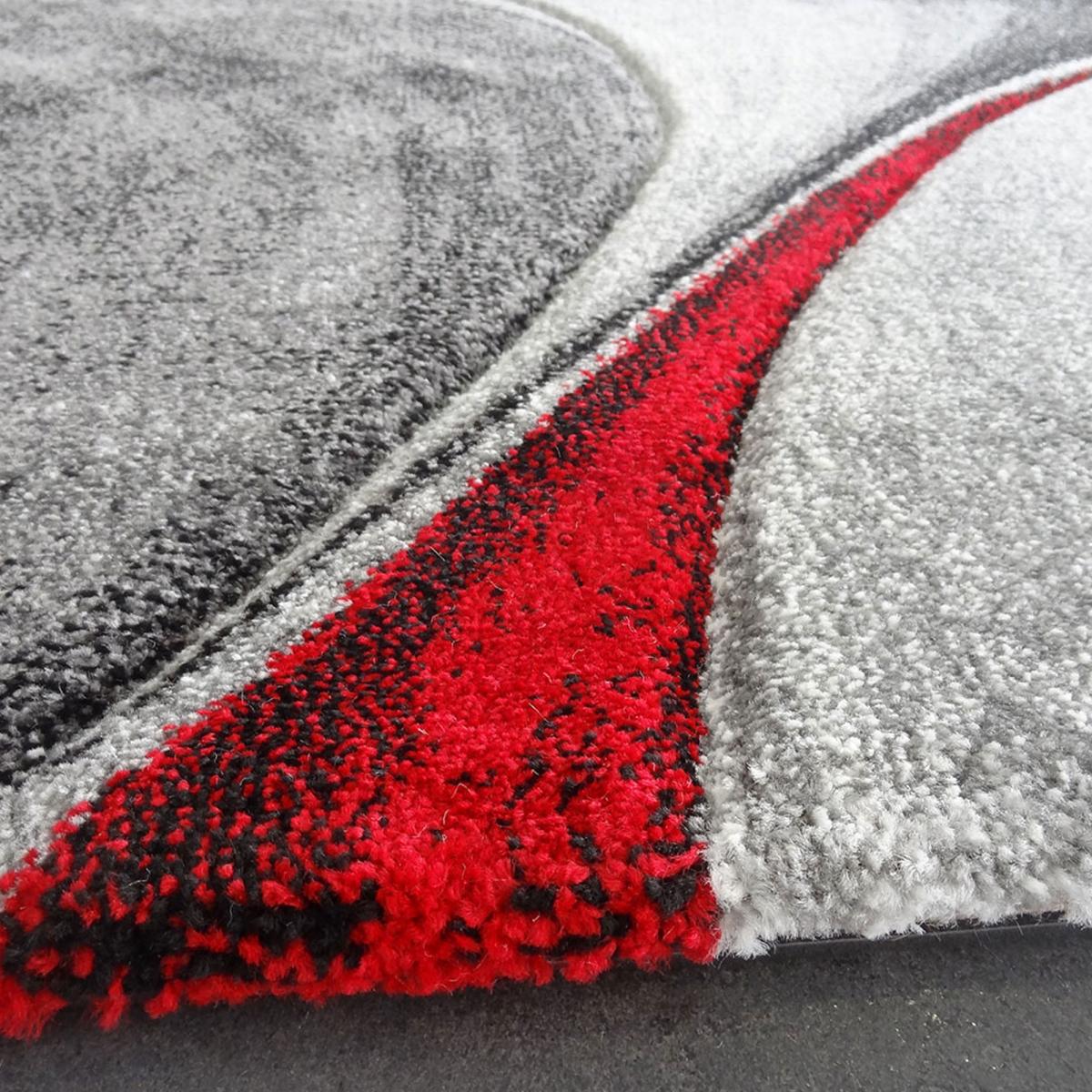 Tapis salon et chambre tissé motif géométrique LYN8 MADILA rouge, UN AMOUR DE TAPIS