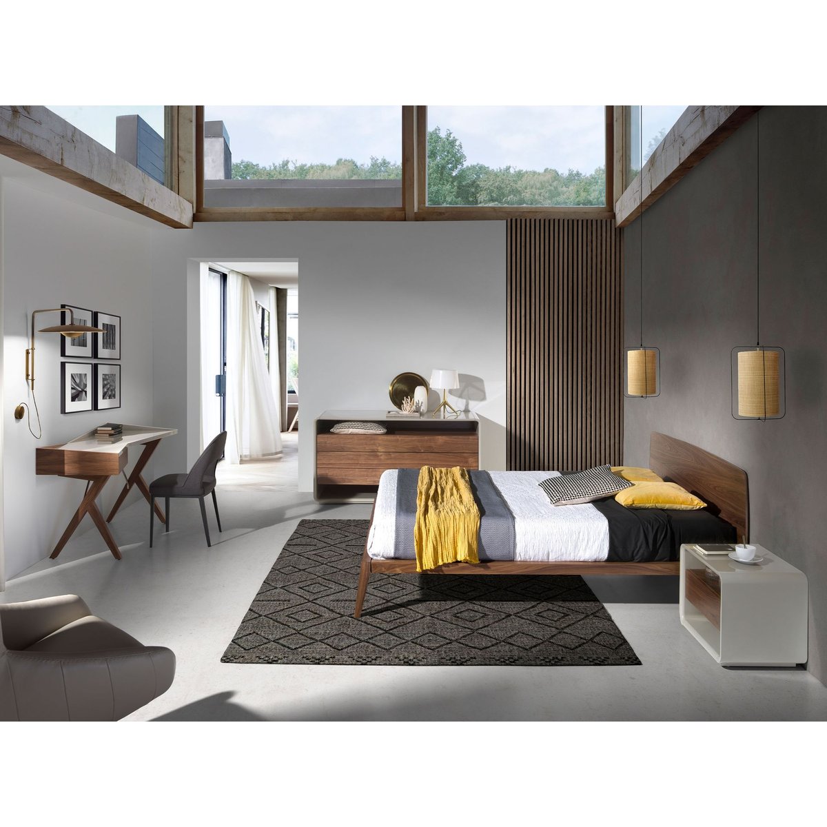 Table de chevet noyer et bois gris | noyer, ANGEL CERDA