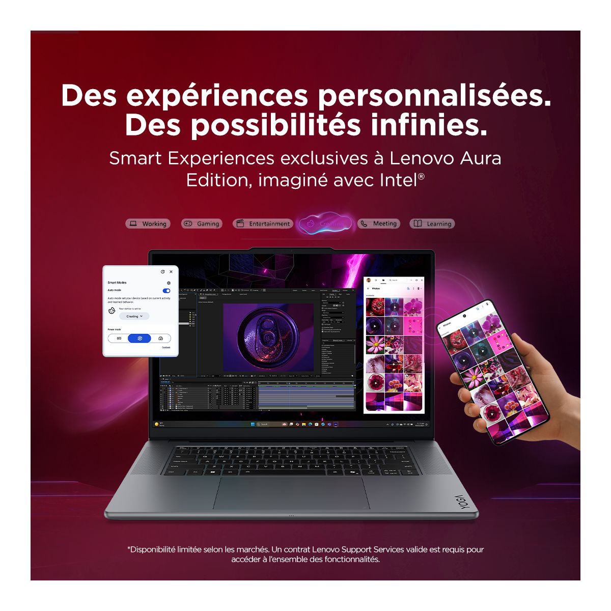 Ordinateur portable Yoga 7 2-in-1 14IPH11U7 14" Tactile OLED Intel Core Ultra 7 355 16 Go RAM LPDDR5x SSD 512 Go couleur unique, LENOVO