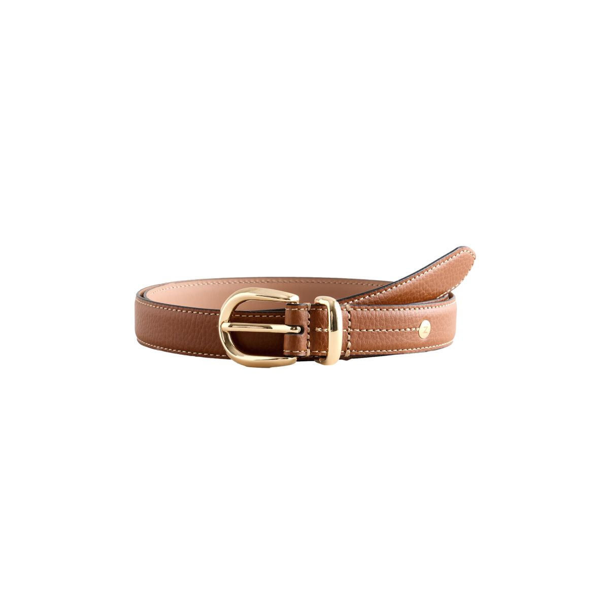 Ceinture en cuir moyenne italie n. premium marron fauve, NEXT