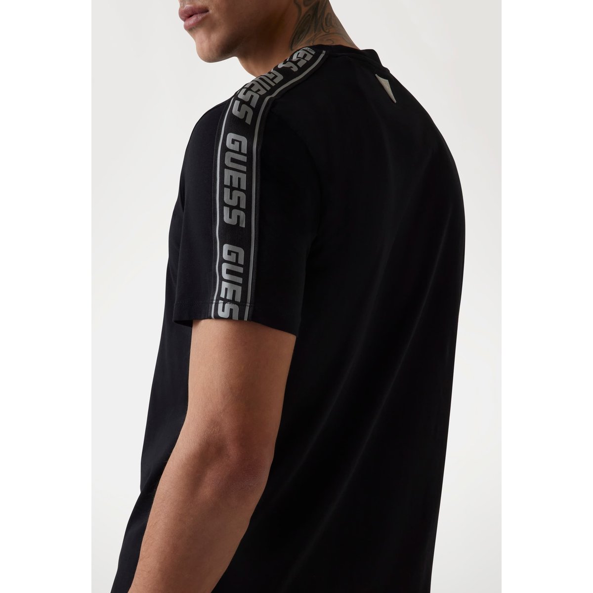 T-Shirt Stretch Logo Frontal noir, GUESS