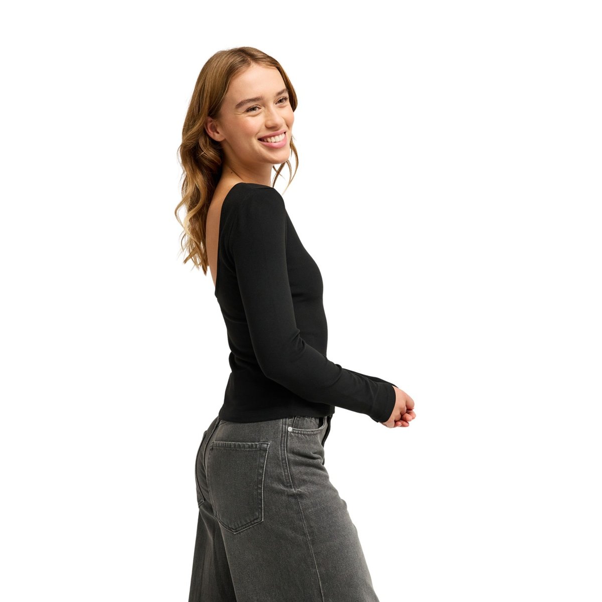 Haut manches longues PLAYA QUEEN. noir anthracite, ROXY