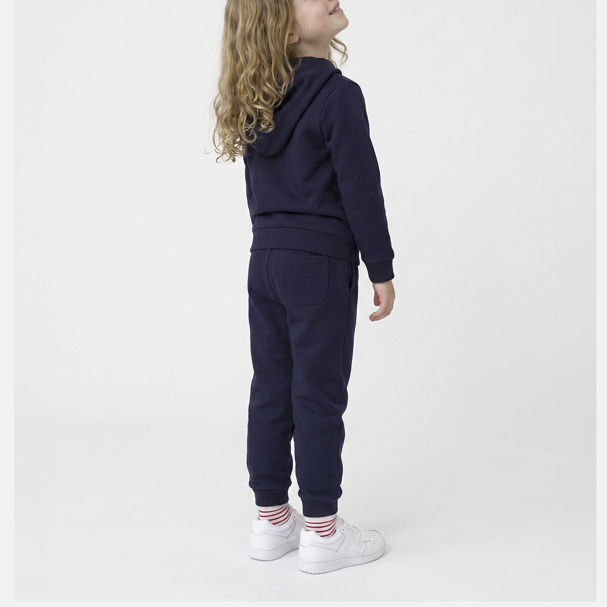 Sudadera con cremallera y capucha de felpa azul marino, PETIT BATEAU