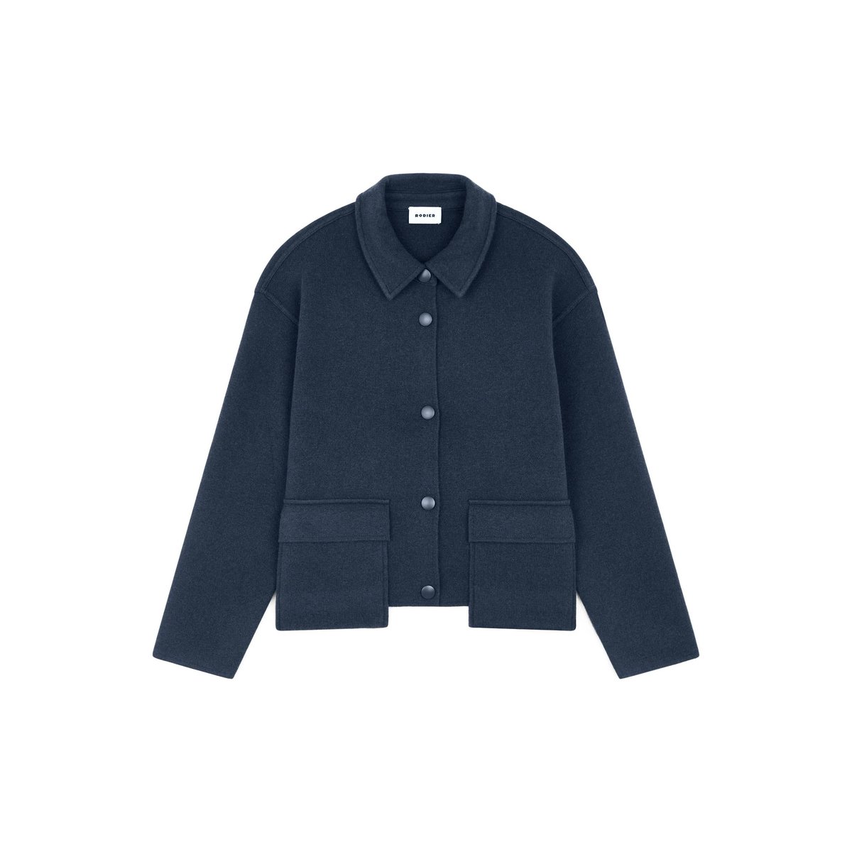 Veste double face en laine bleu denim, RODIER