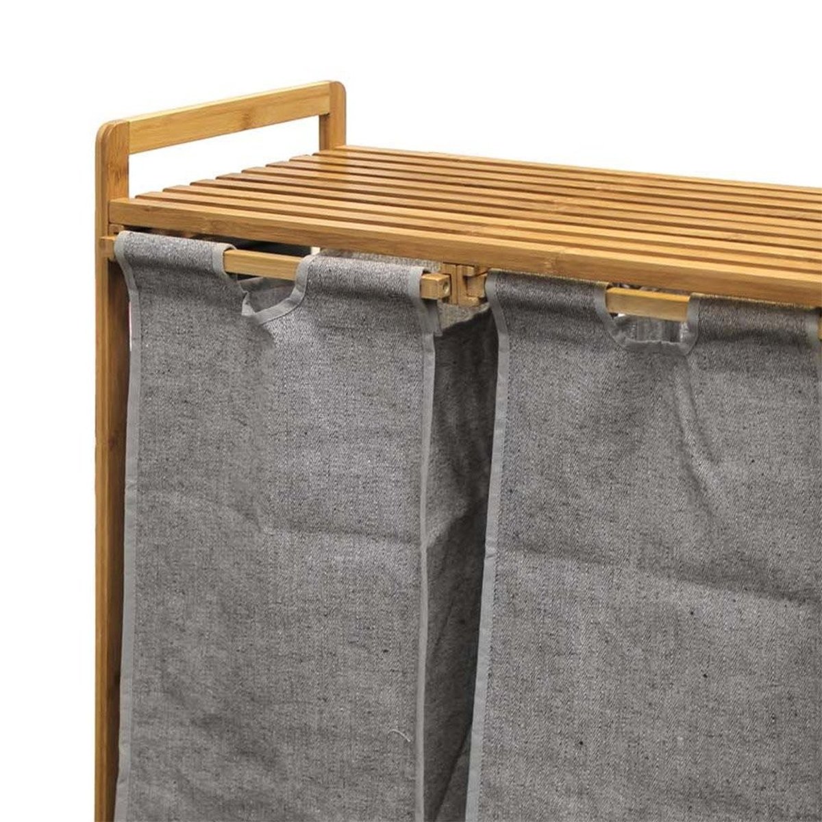 Meuble à linge 2 paniers amovibles bambou Tao beige, DECORATIE