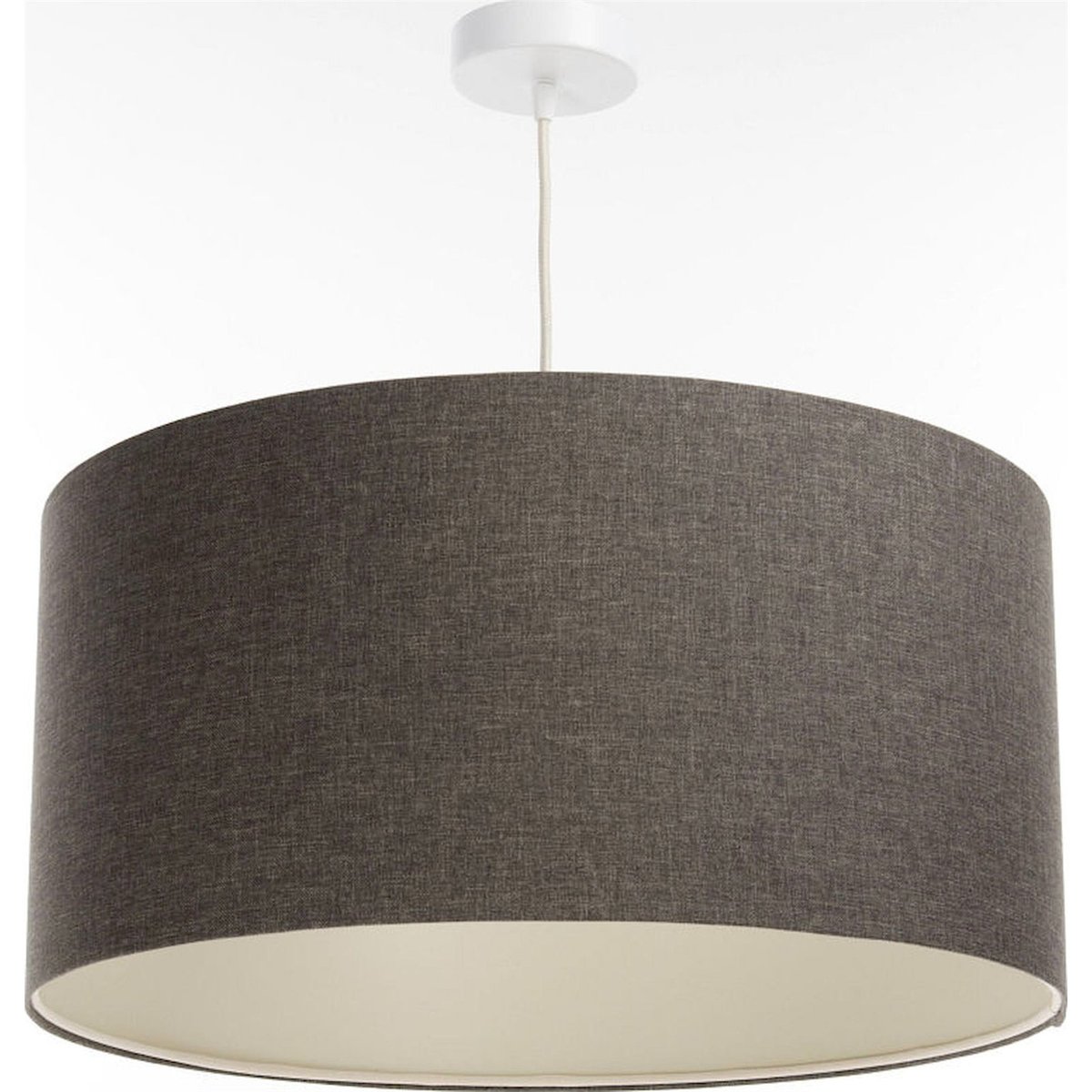 Suspension ronde en tissu lumière douce Boho Elegant beige crème texturé, BPS KONCEPT