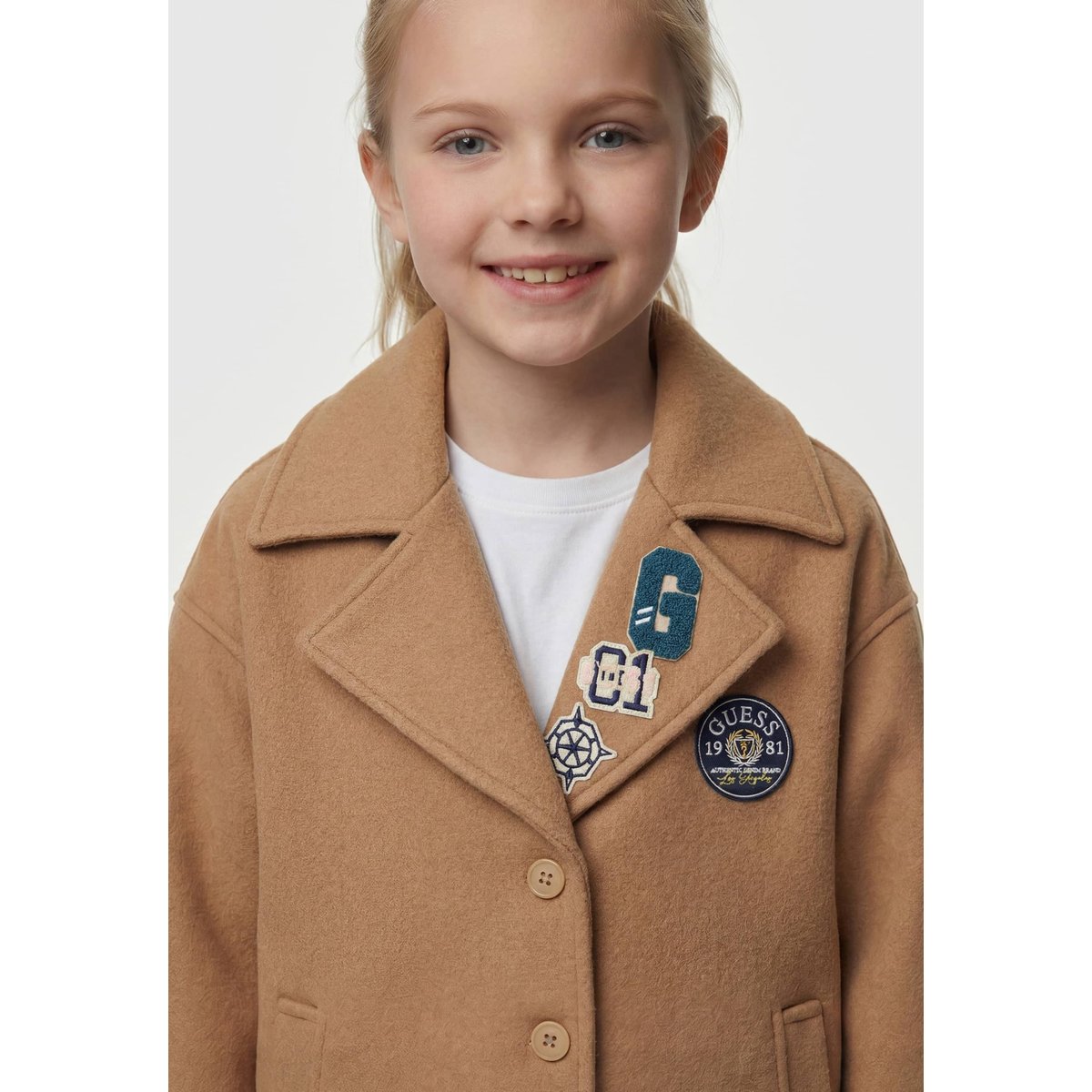 Manteau Avec Logo Patch marron, GUESS KIDS