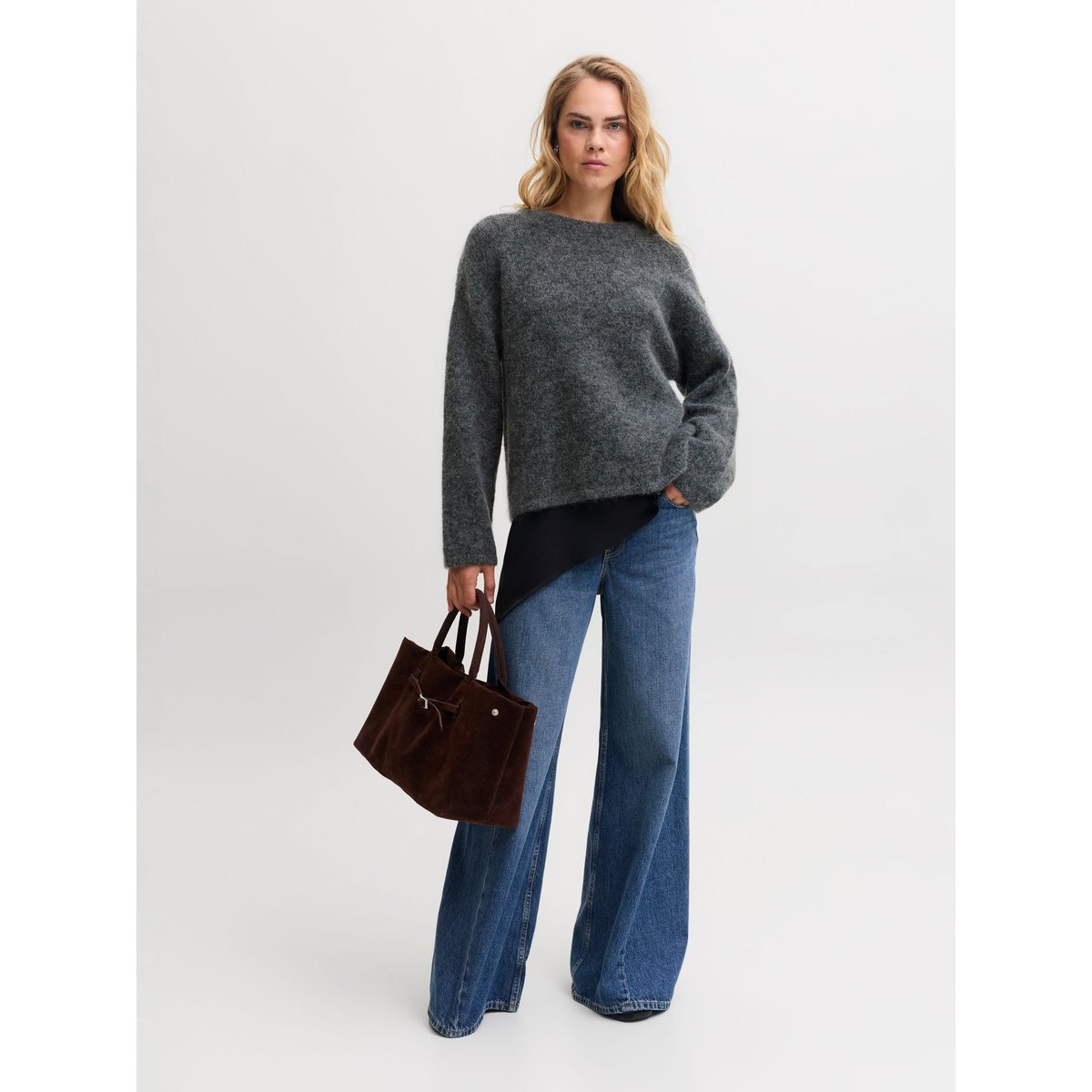 Pull En Maille dark grey melange 1, JJXX