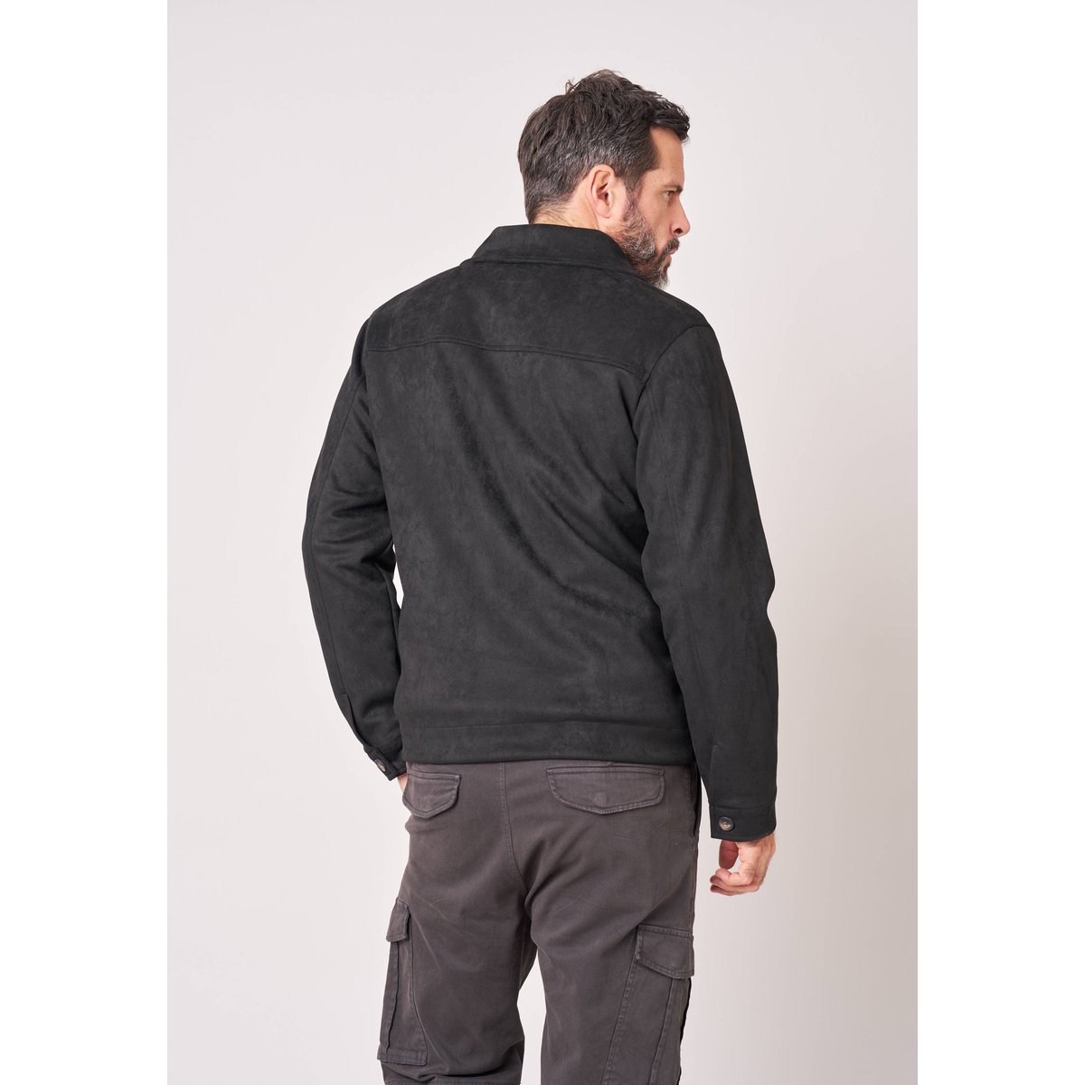 Veste regular homme en suèdine CRYSTIAN black, DEELUXE