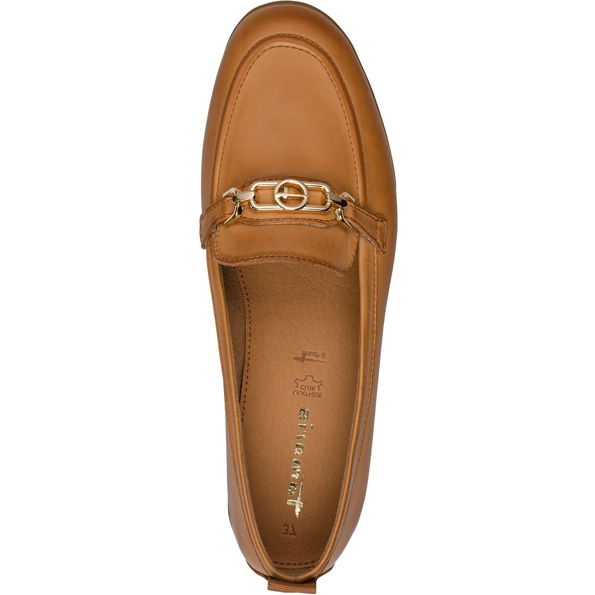 Mocassins en cuir cognac, TAMARIS