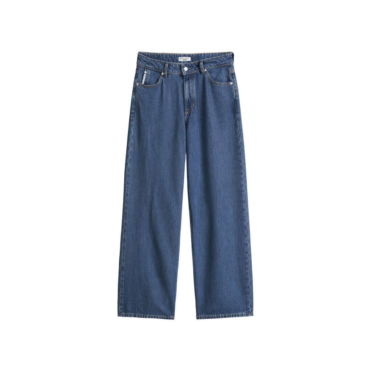 Jeans modèle Tomma wide cropped en mélange de lyocell sans stretch bleu moyen, MARC O’POLO DENIM