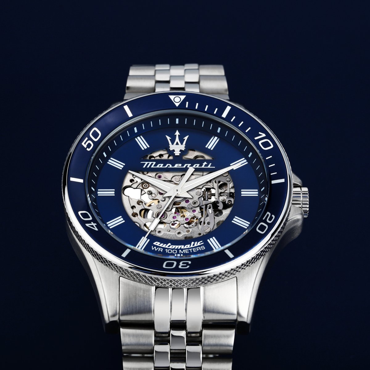 Montre Analogique  SFIDA argenté bleu argenté, MASERATI