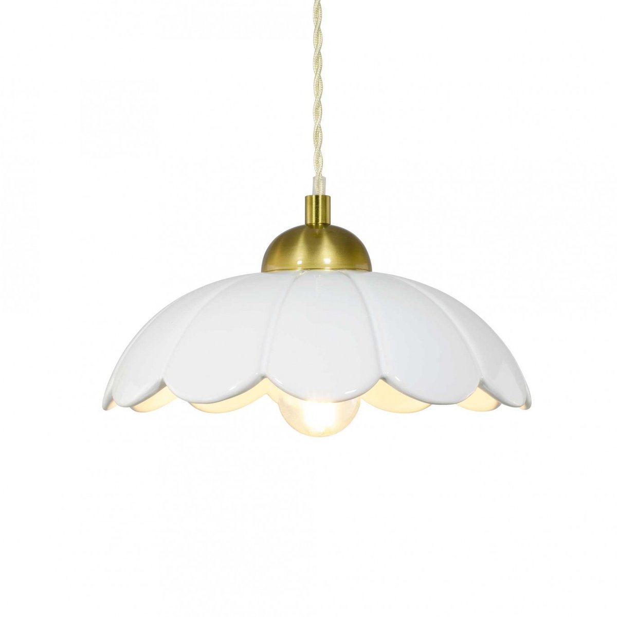 Suspension en céramique et métal, CLARIS blanc, C-CREATION