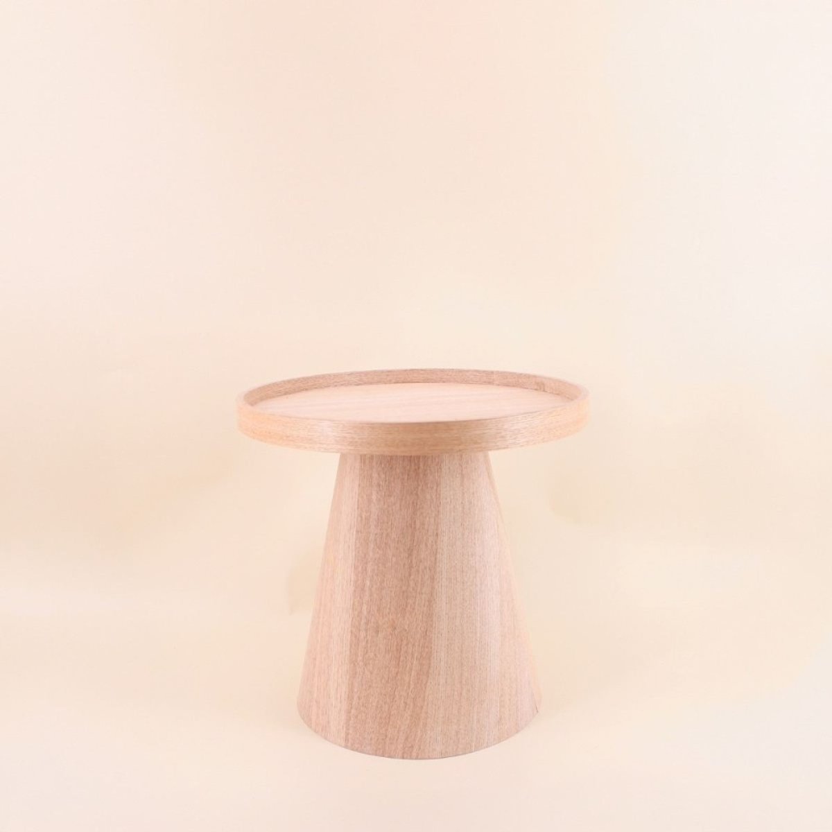 Bout de canapé conique placage frêne naturel 38cm naturel, ORNAMI