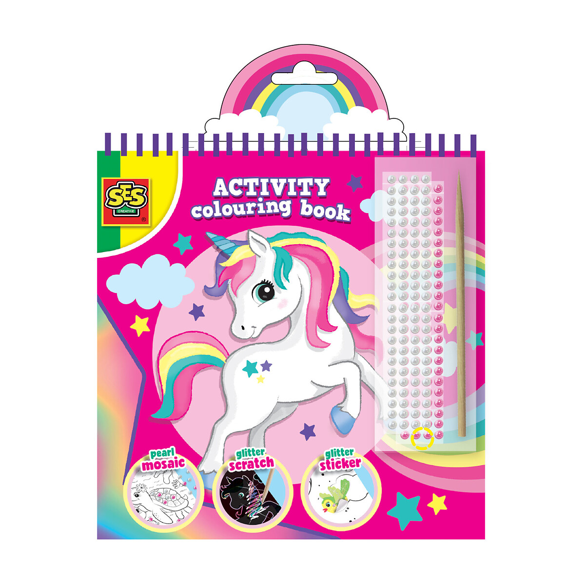 Brinquedo "Livro de atividades glitter 3 em 1", SES multicolor, SES
