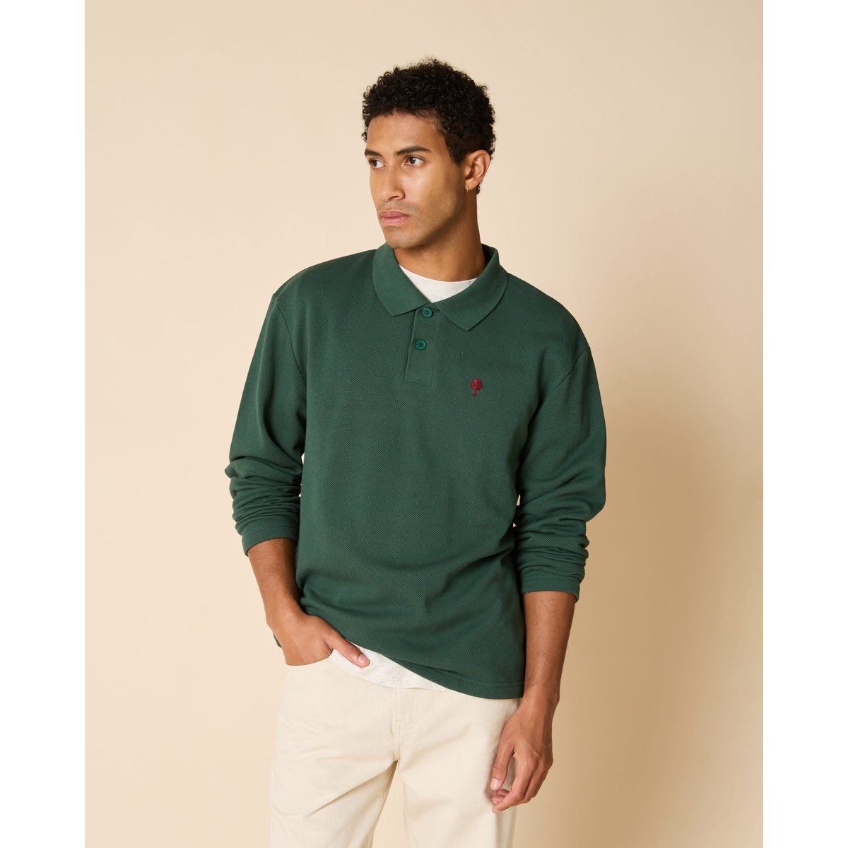 Polo en maille vert forêt, FAGUO