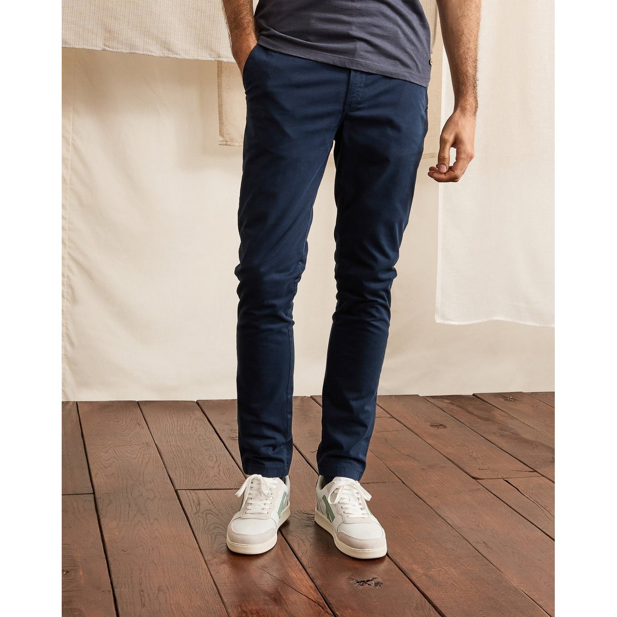Pantalon coton BRIX bleu marine, FAGUO