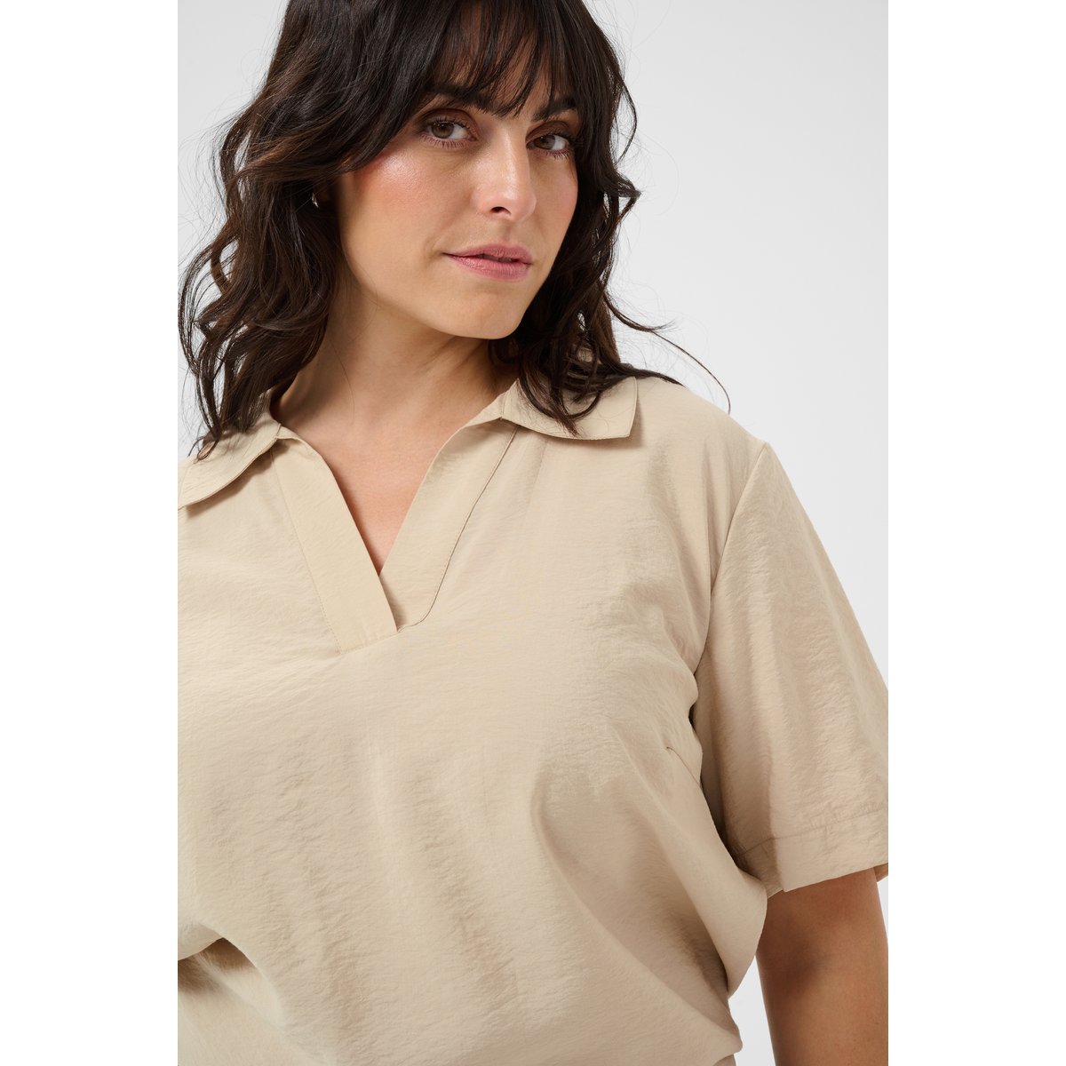Blouse à manches courtes gris feather gray, KAFFE CURVE