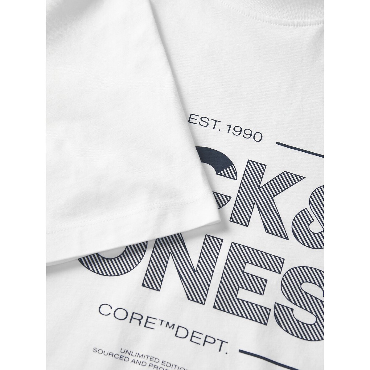 Te-shirt manches courtes, col rond, logo blanc, JACK & JONES