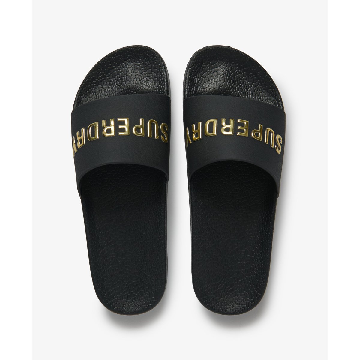 Claquettes de Piscine Métallisées Premium noir/doré, SUPERDRY