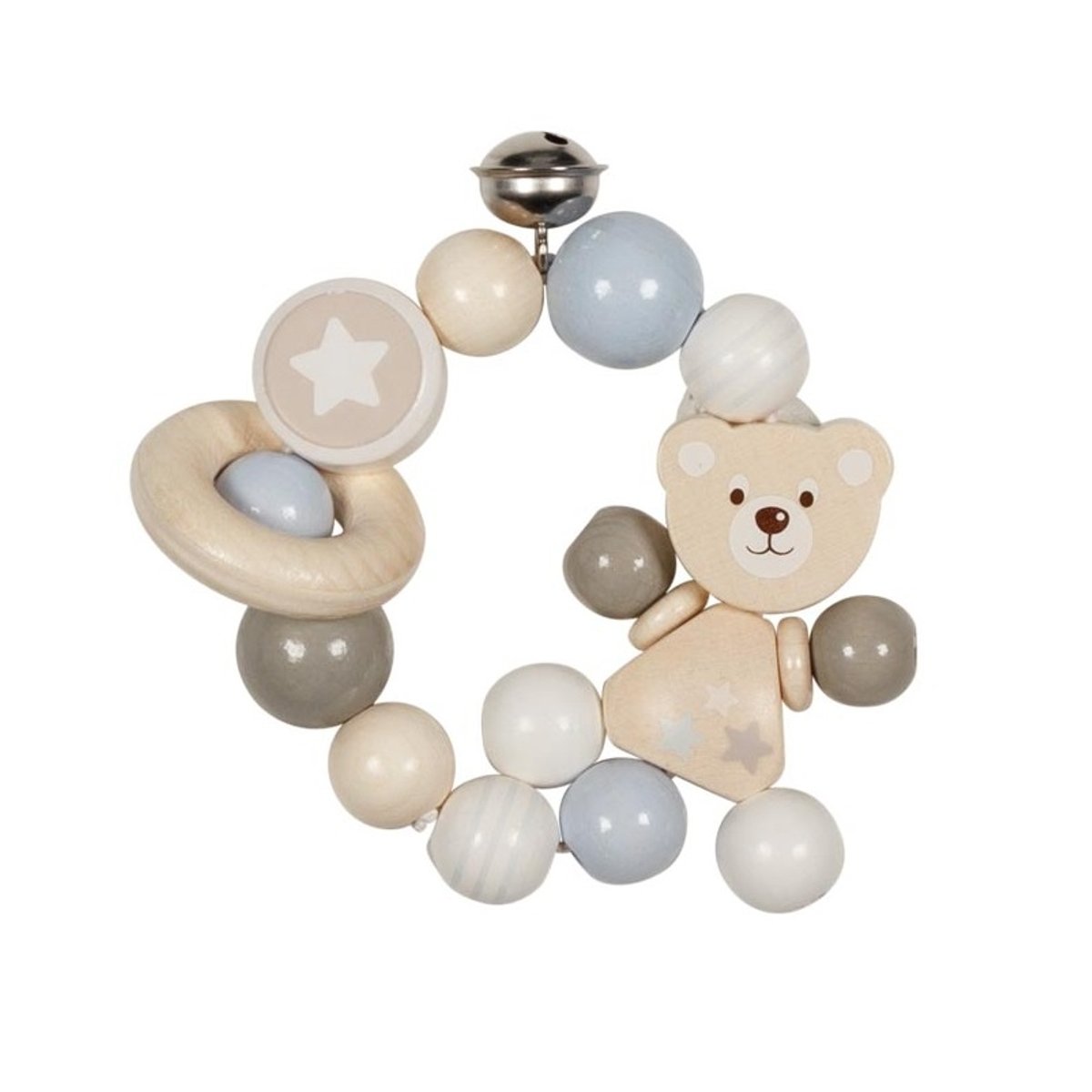 Hochet en bois ourson beige, GOKI