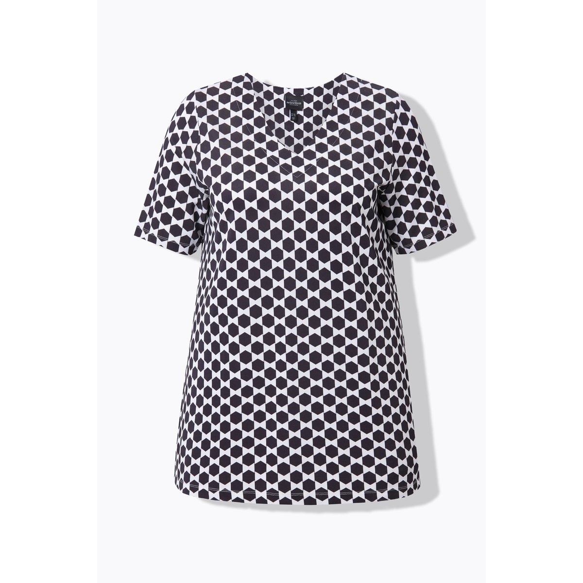 T-shirt en tissu piqué au tombé fluide blanc neige, ULLA POPKEN