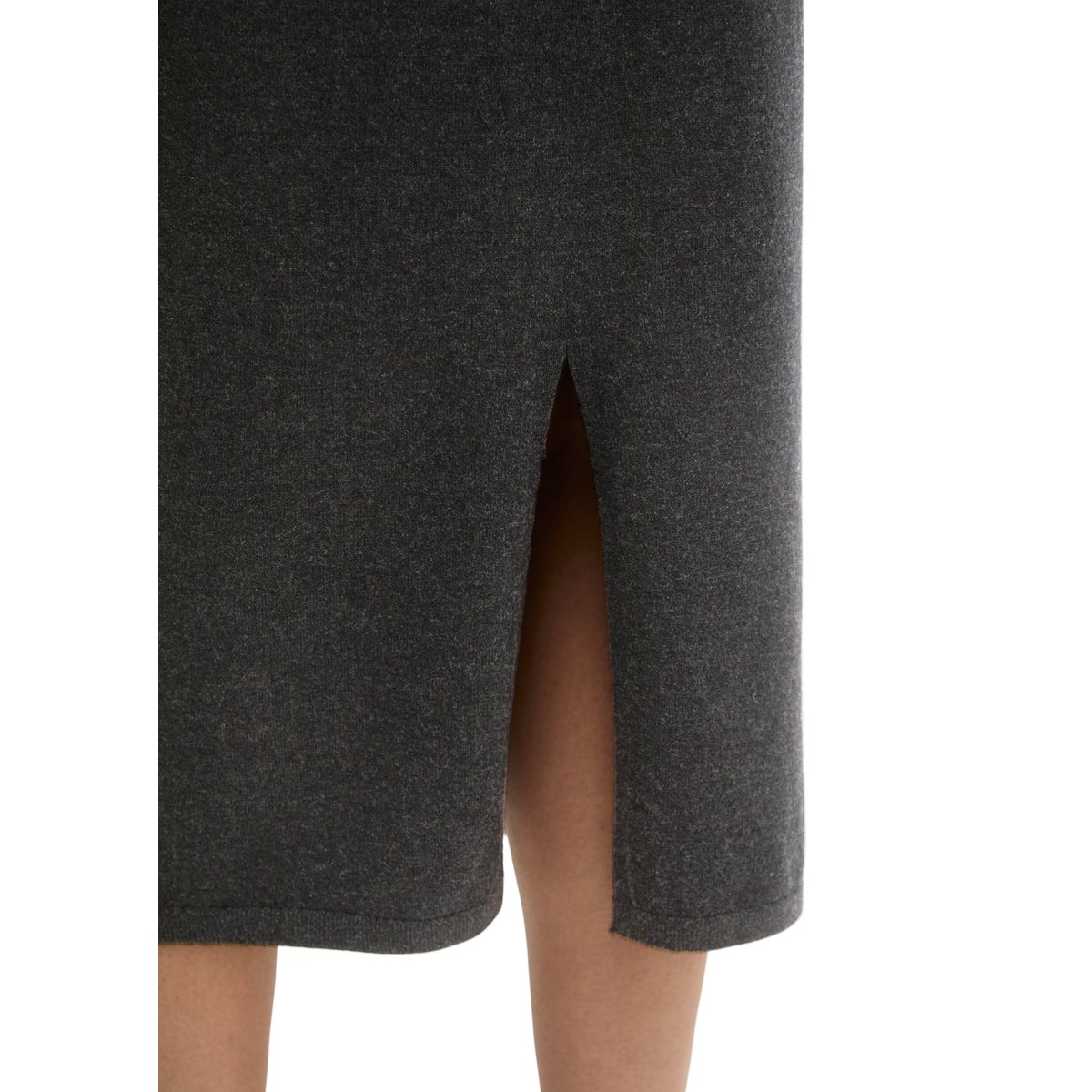 Jupe en maille fine, coupe slim en mélange de laine vierge douce gris, MARC O'POLO
