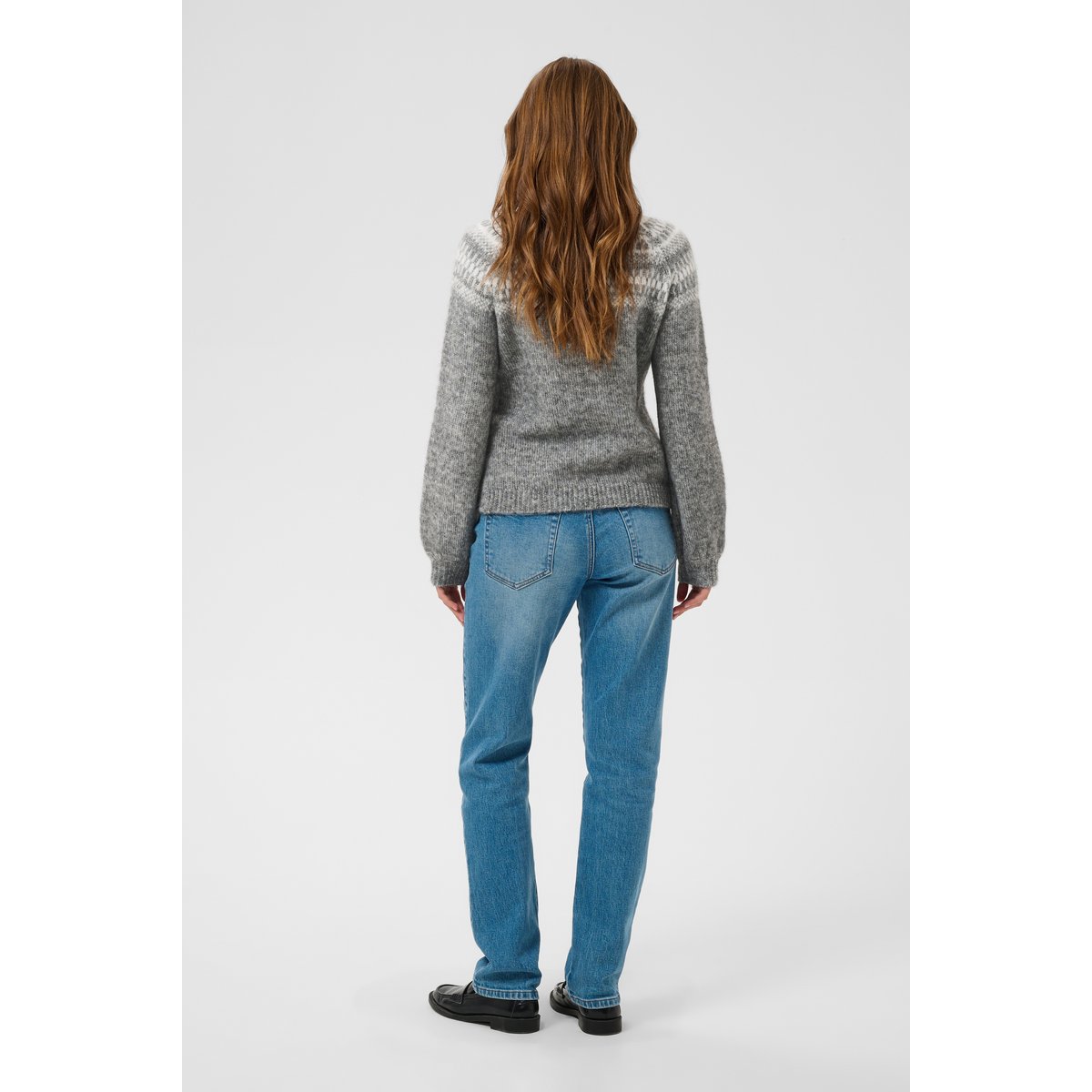 Pullover tricoté gris dark grey melange/chalk, KAFFE