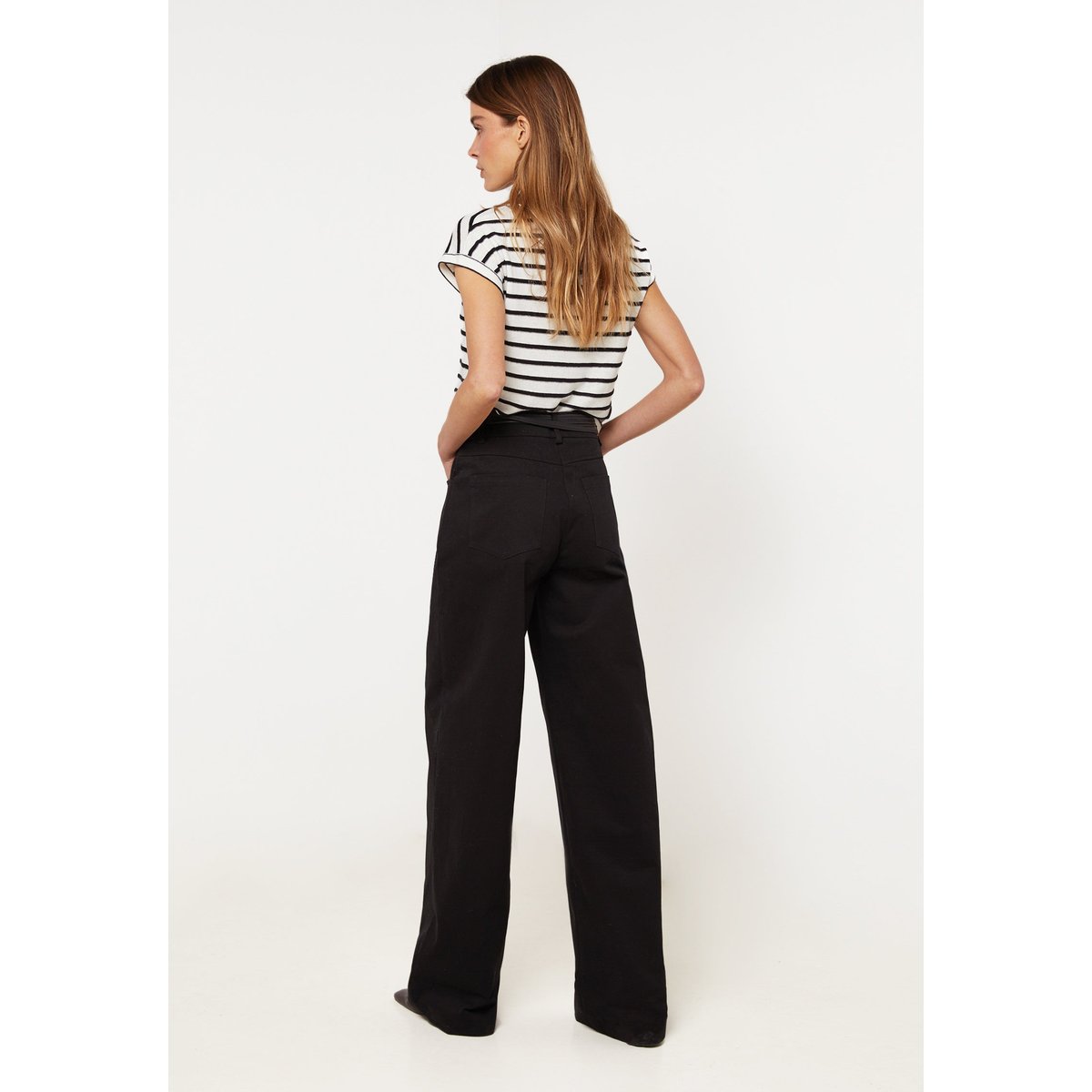 Pantalon droit en toile noir, RODIER