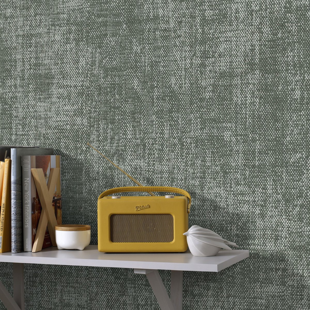Papier peint Effet tissu Zara vert, SUPERFRESCO EASY