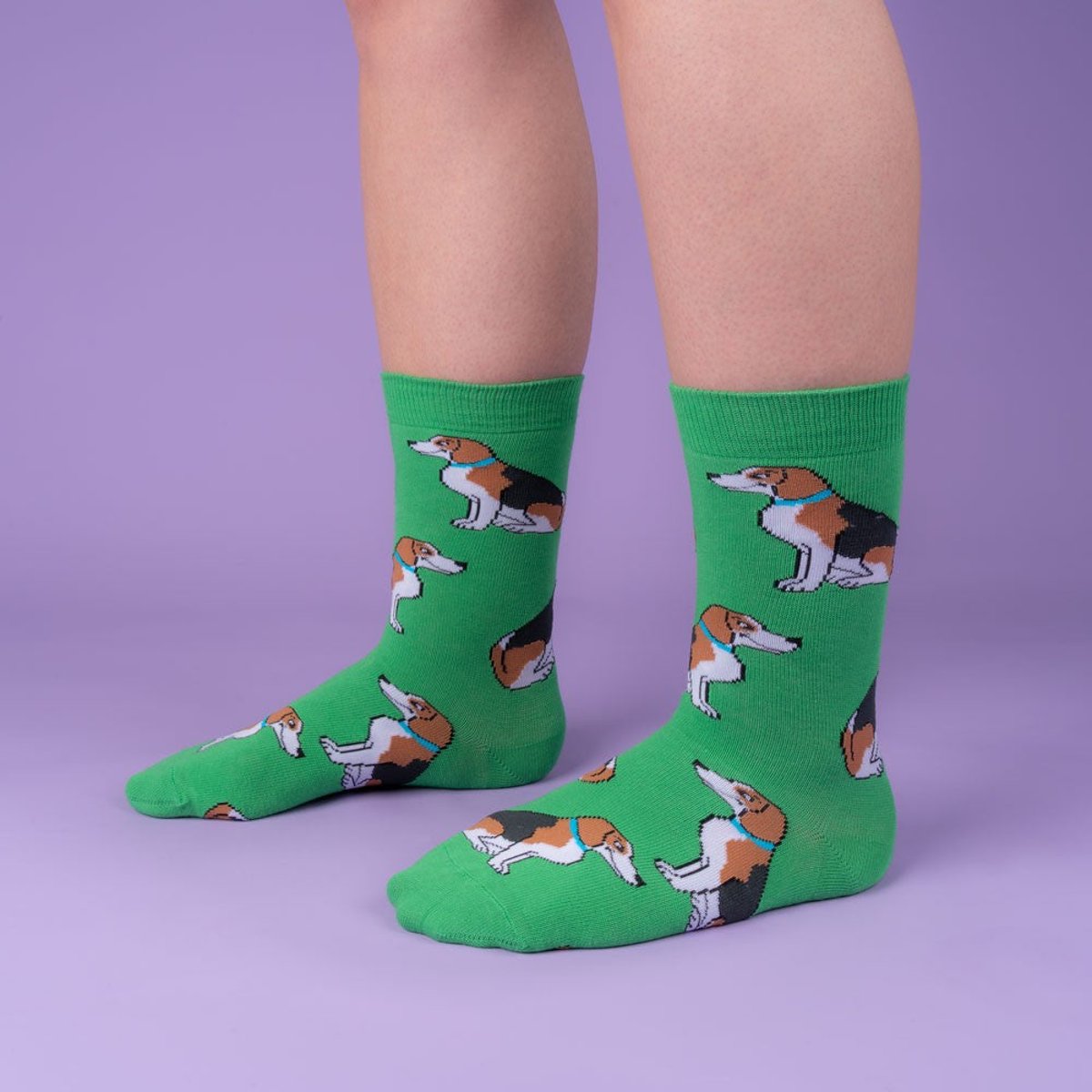 Chaussettes BEAGLE vert avec motifs beagle, COUCOU SUZETTE