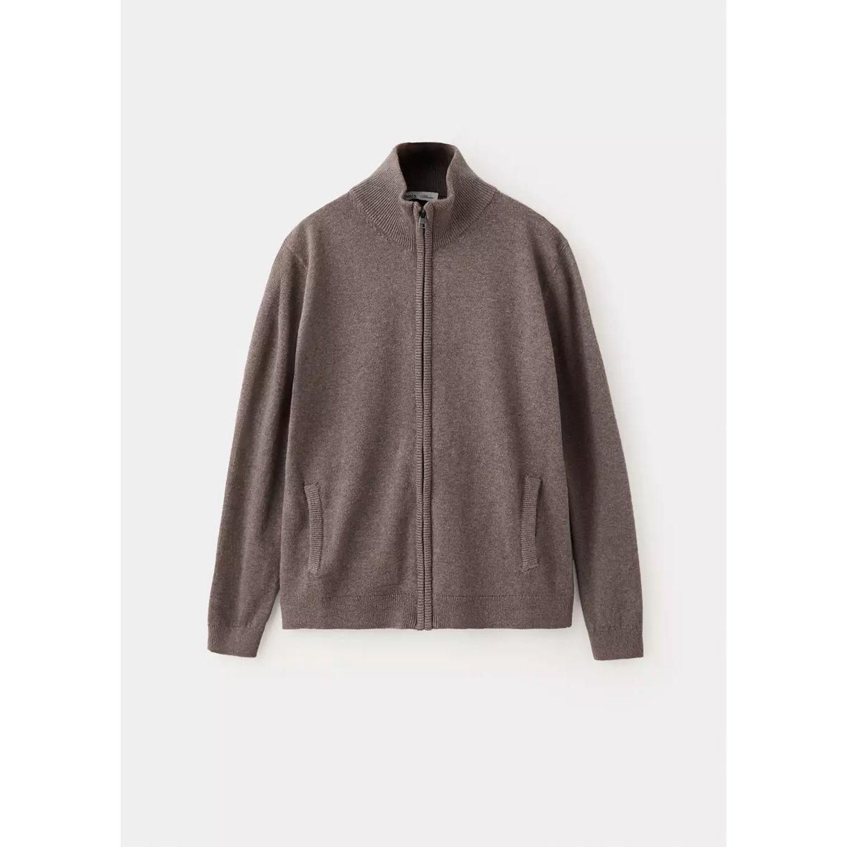 Cardigan maille fermeture Éclair marron, MANGO KIDS