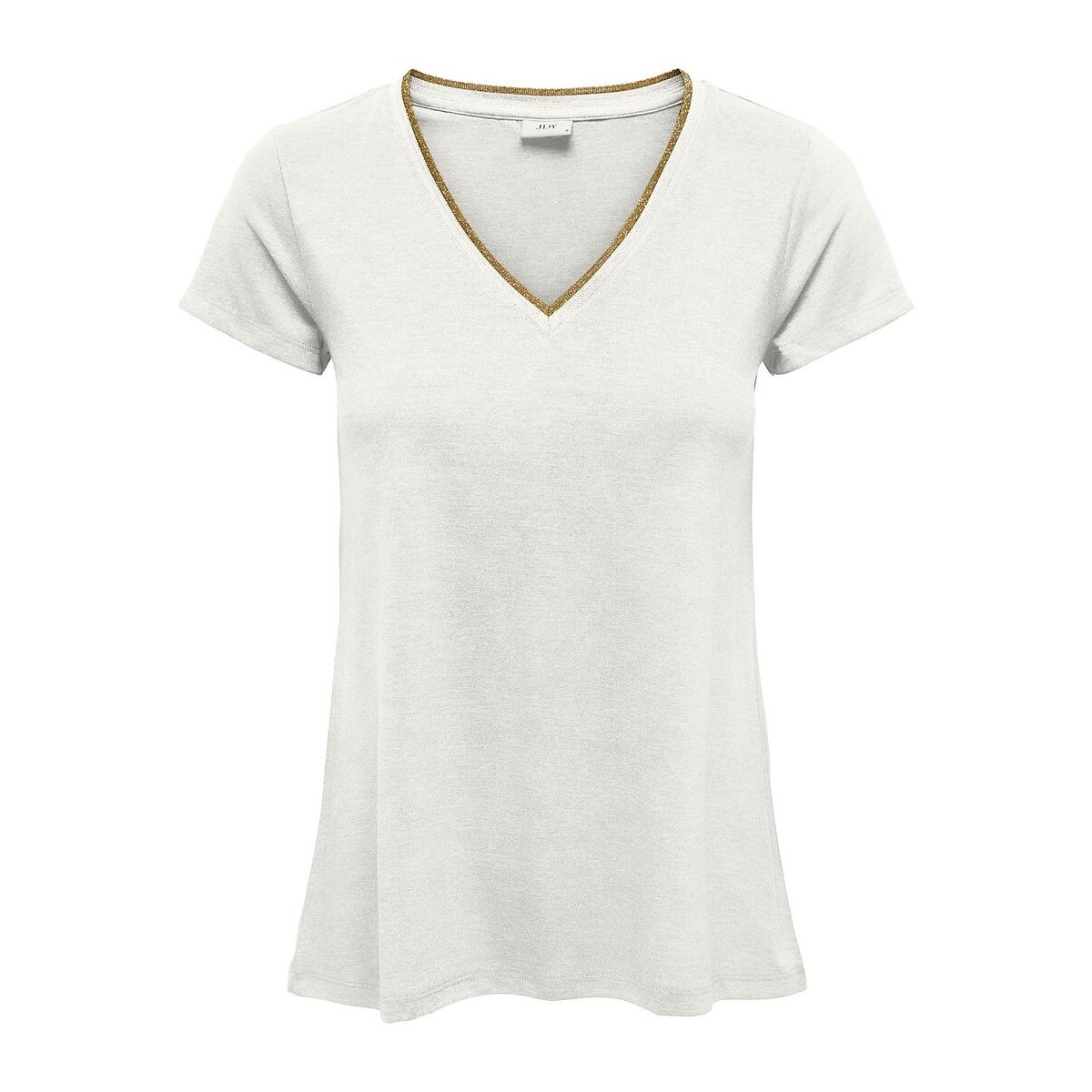 T-shirt maniche corte, profilo dorato bianco, JDY