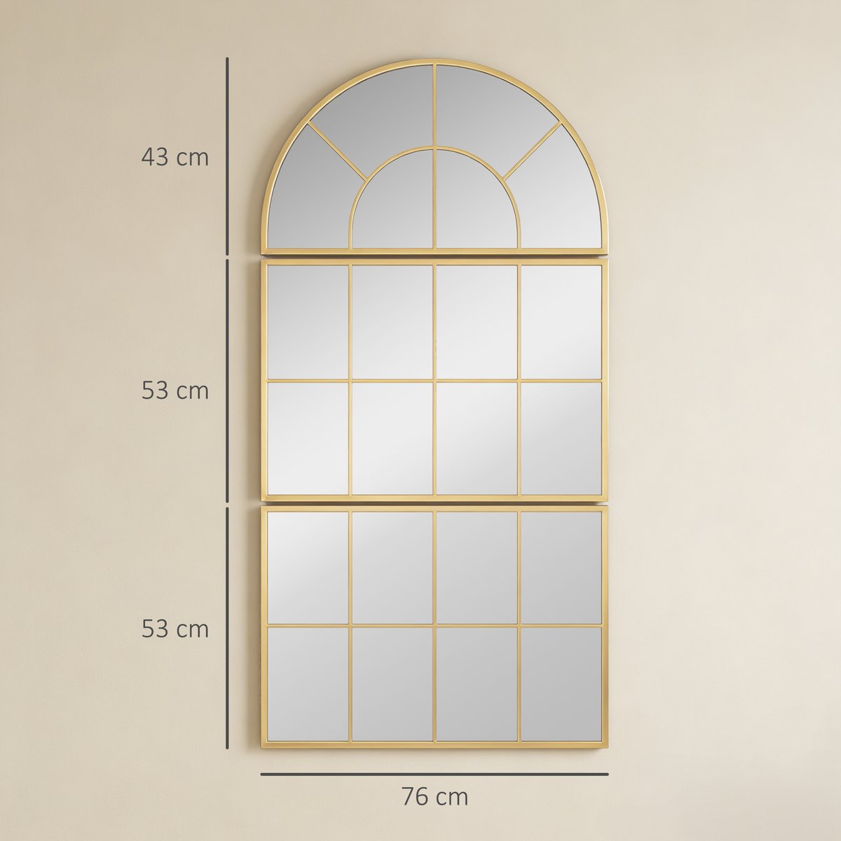 Miroir mural Verre jaune, HOMCOM
