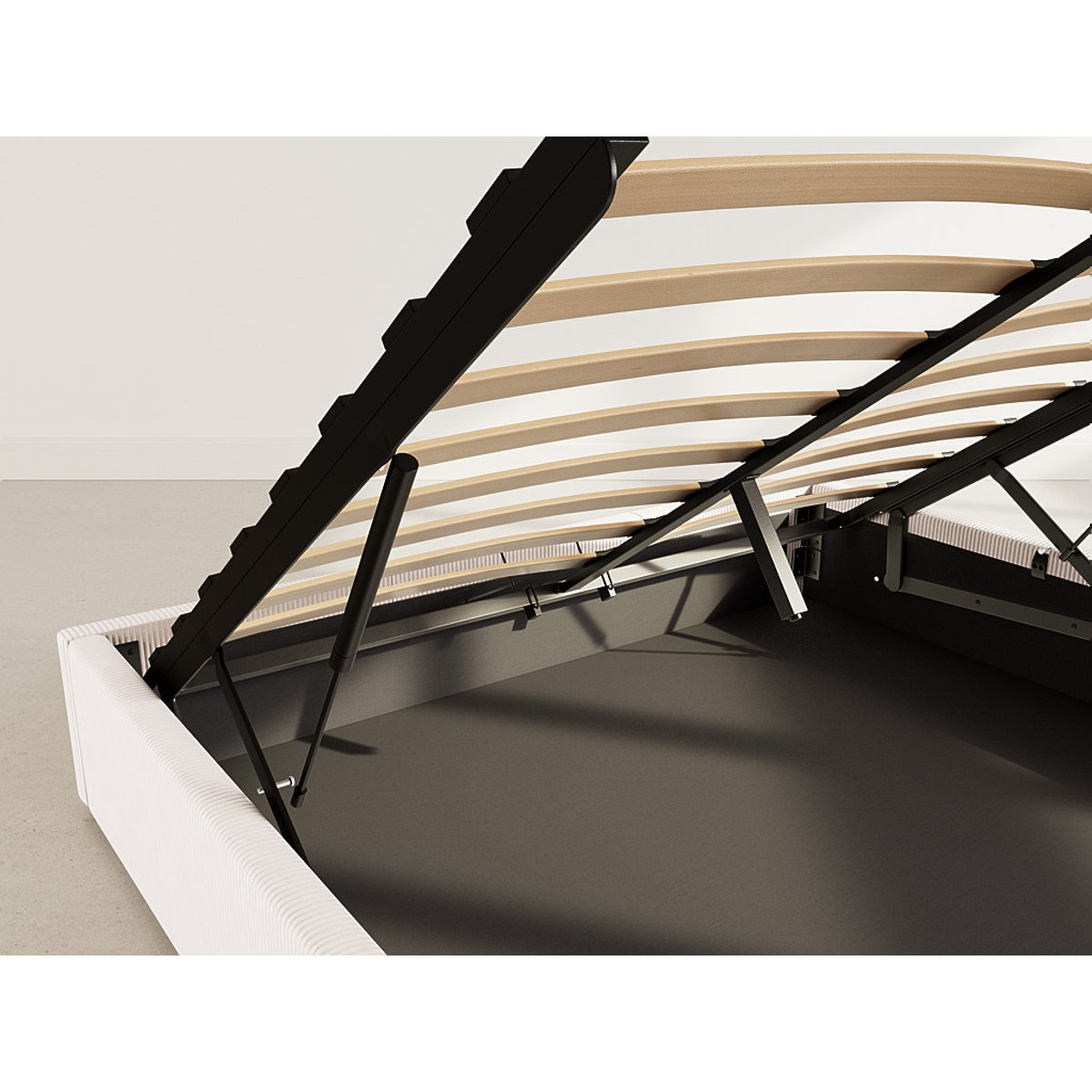 Lit coffre en velours, ISA beige, BEST MOBILIER