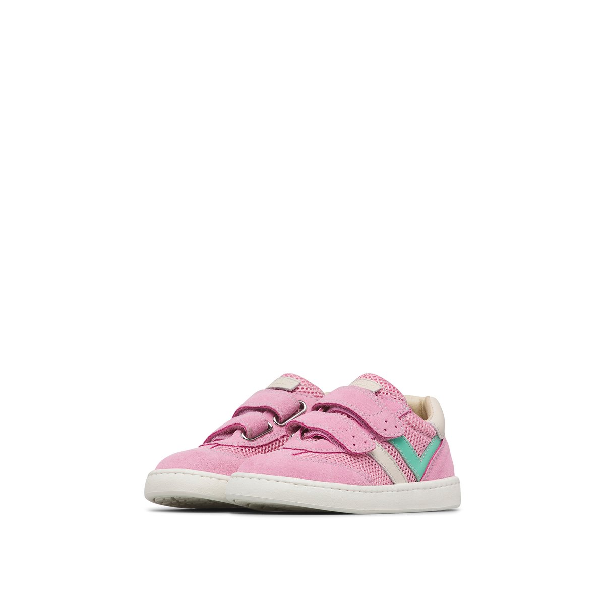 Sneakers pieds nus en cuir et tissu KEVIS 2 VL. blanc-rose-, NATURINO