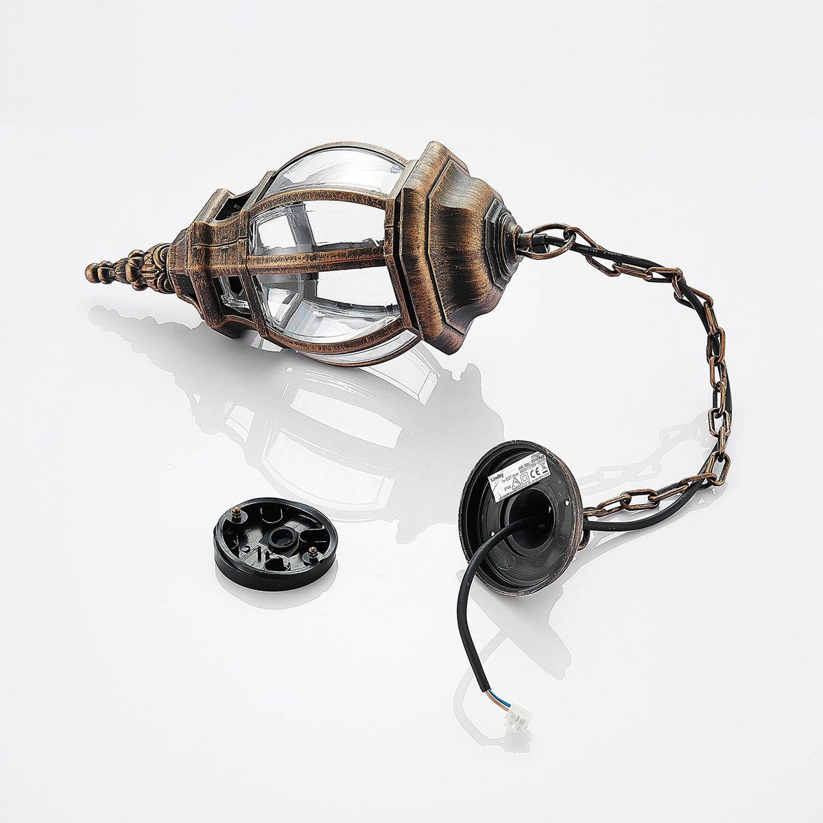 Luminaire extérieur antique, Nadesha doré brossé, LINDBY