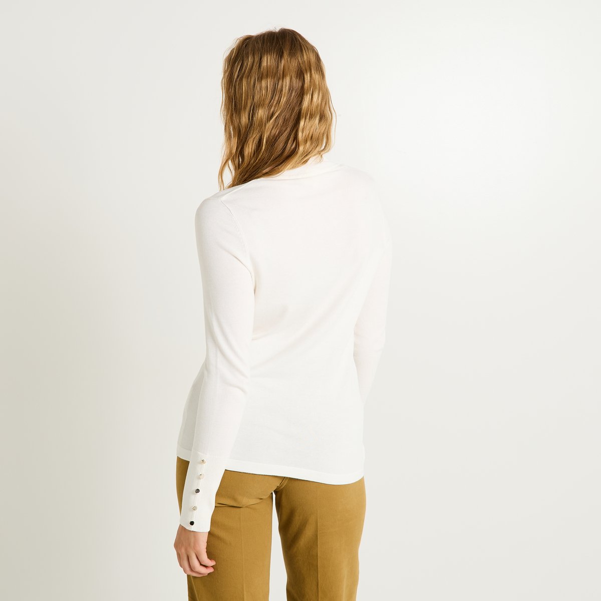 Pull col roulé blanc cassé, GRAIN DE MALICE