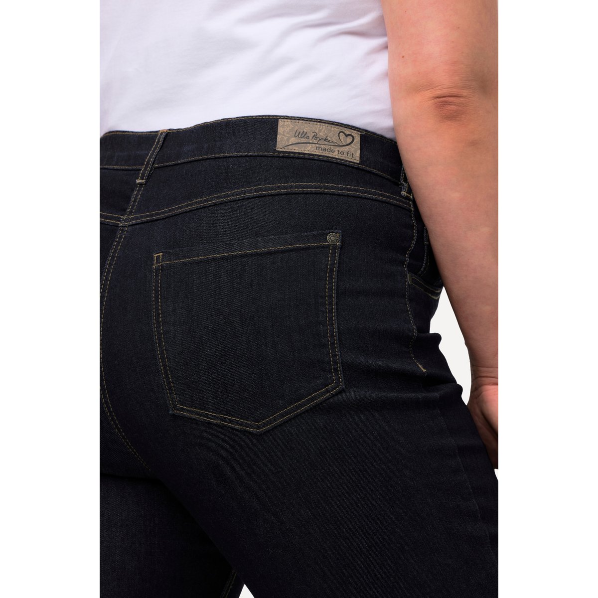 Jean Mandy coupe droite 5 poches jean bleu foncé, ULLA POPKEN