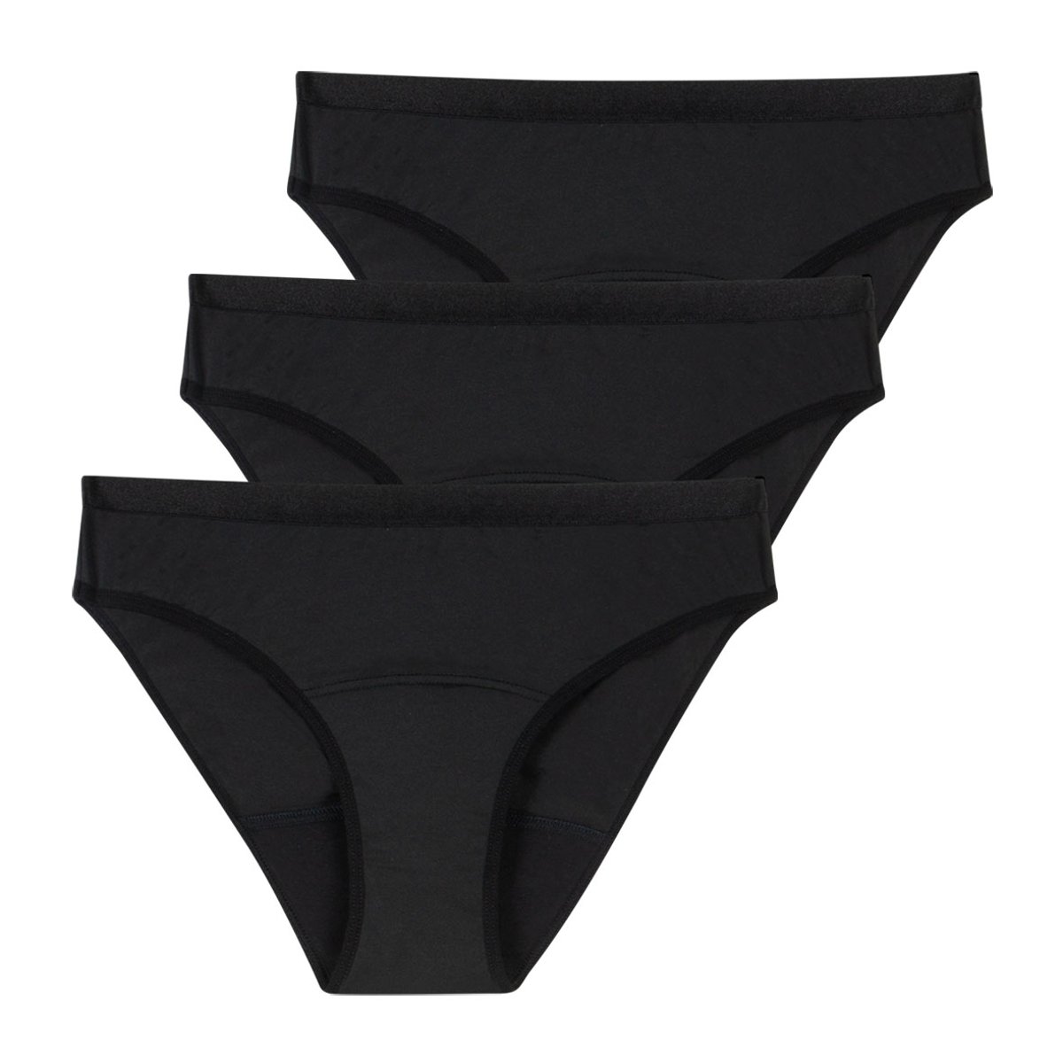 Culottes menstruelles, lot de 3 noir, ATHENA