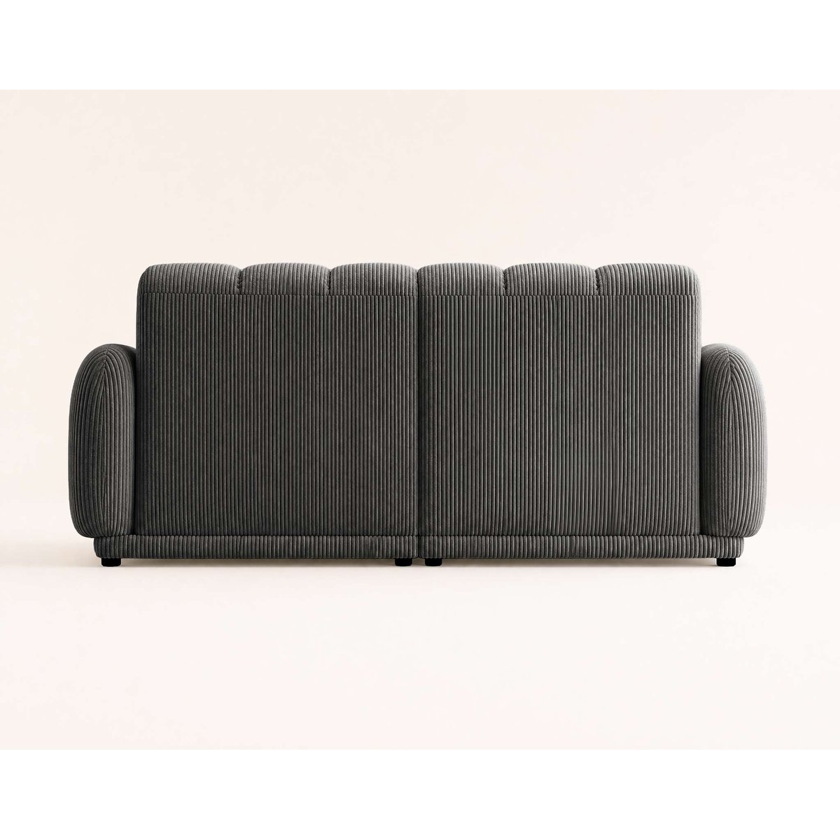 Luigi - Canapé droit 3 places en velours côtelé gris, BEST MOBILIER