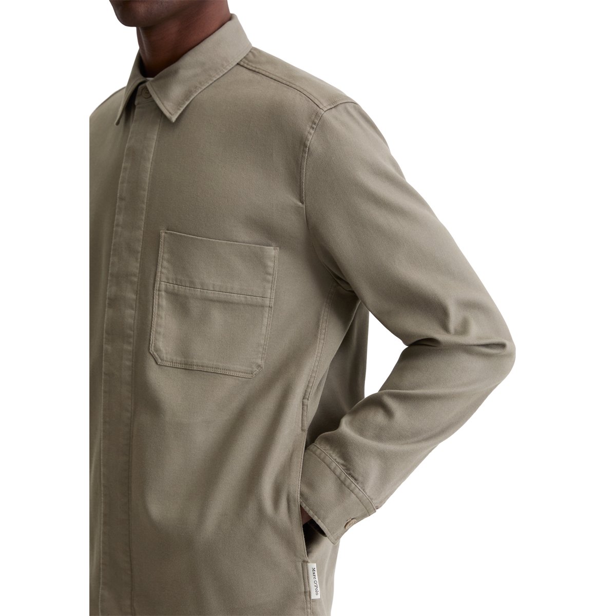 Surchemise en doux mélange de coton bio et de lyocell marron, MARC O'POLO