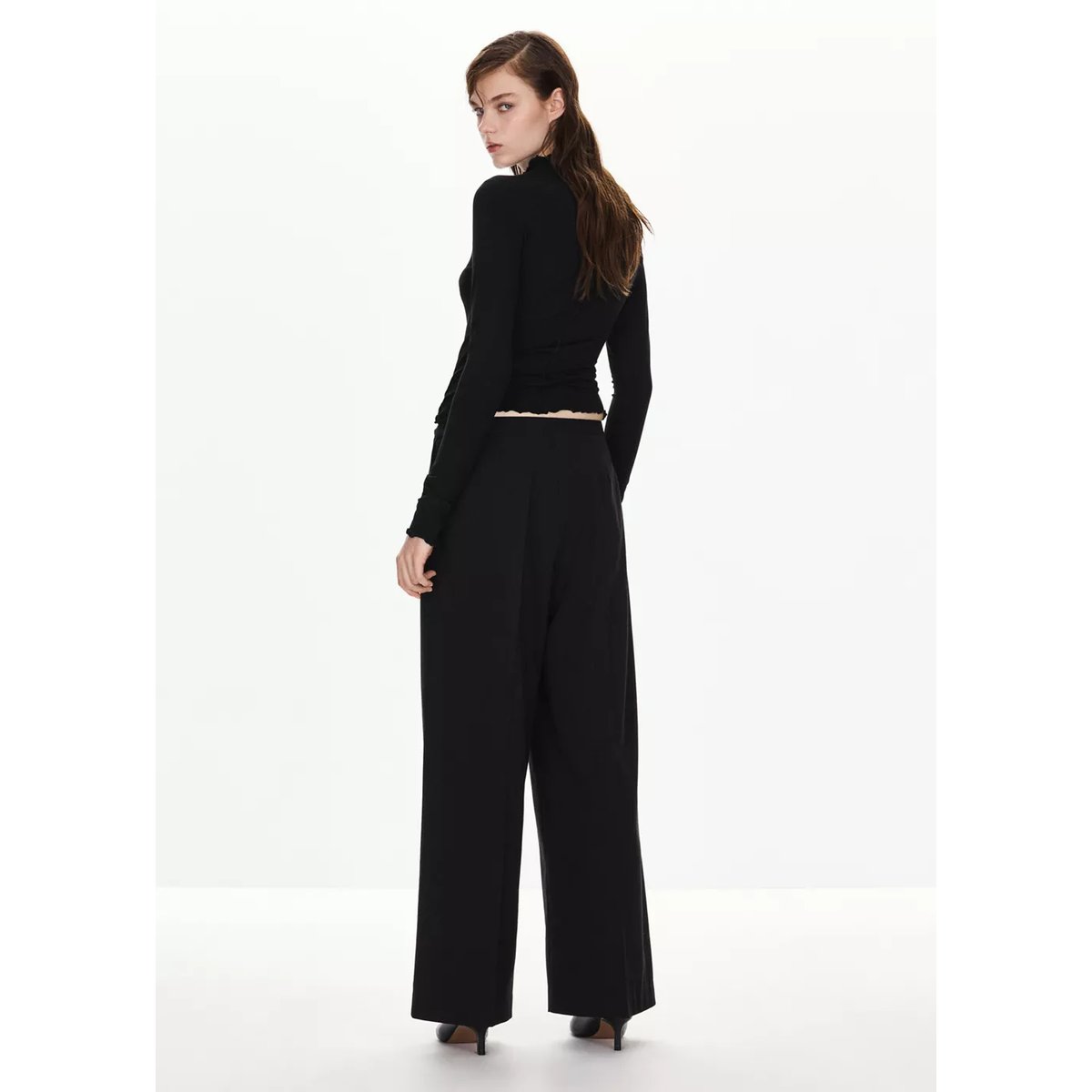 Pantalon droit nœud noir, MANGO