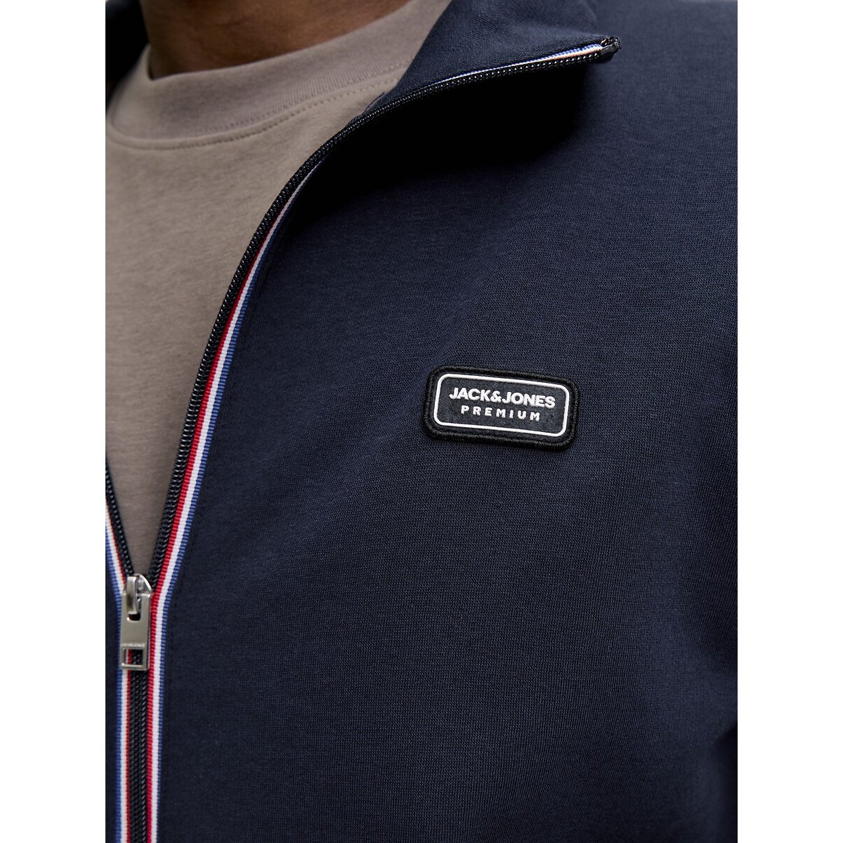 Sweat zippé col montant bleu marine, JACK & JONES