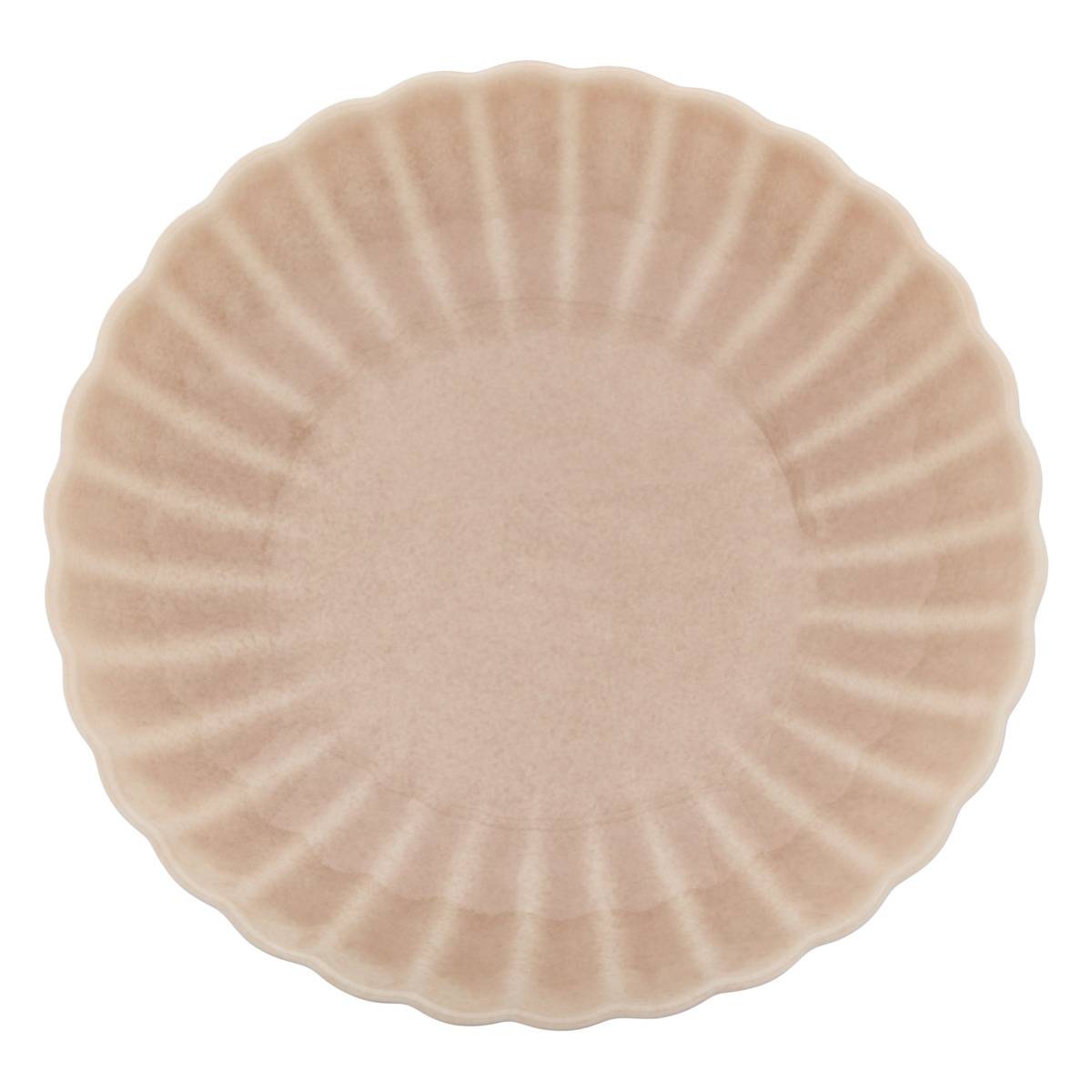 Lot de 4 assiettes creuse ronde en grès ROMY rose, ATMOSPHERA