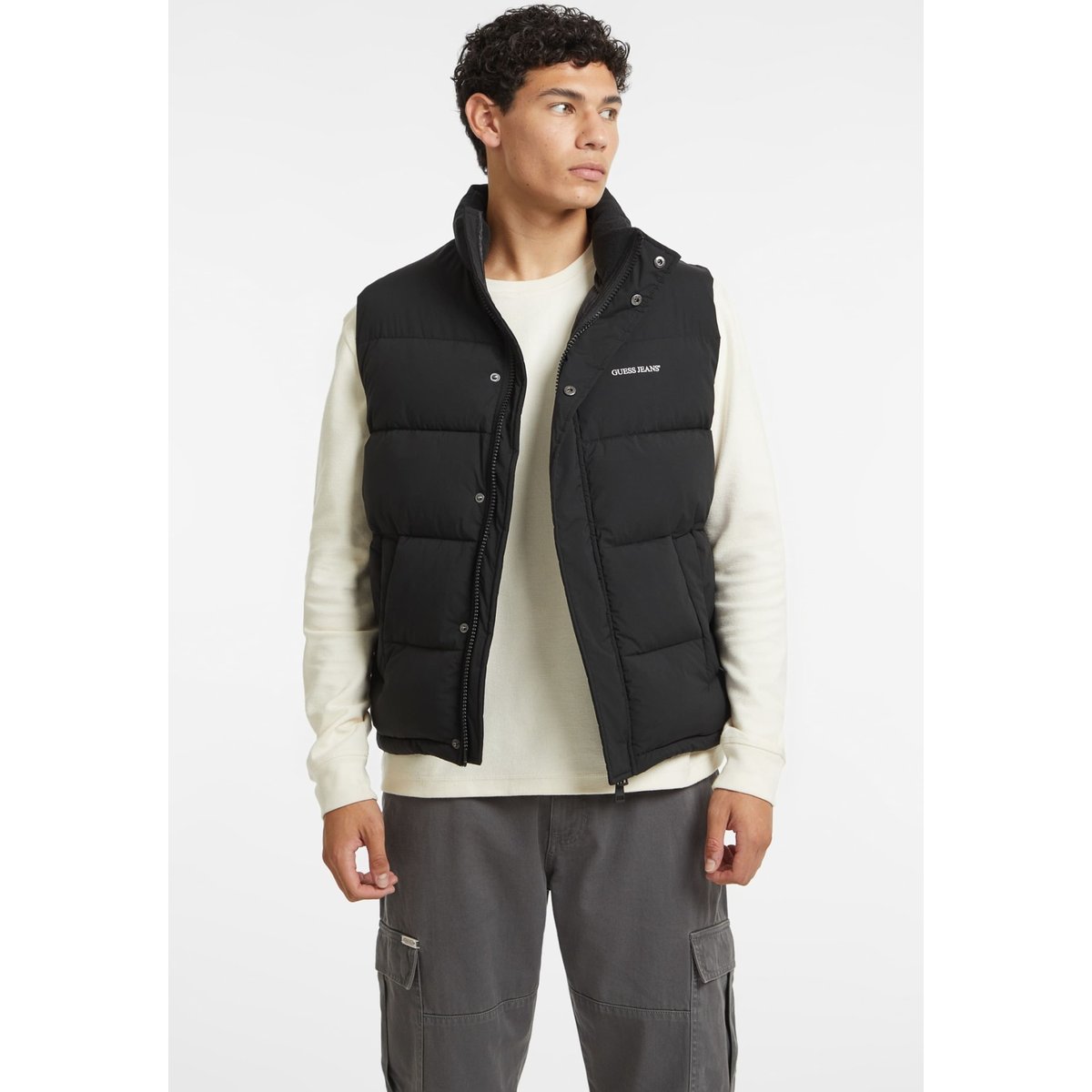 Doudoune Sans Manches Classique noir, GUESS
