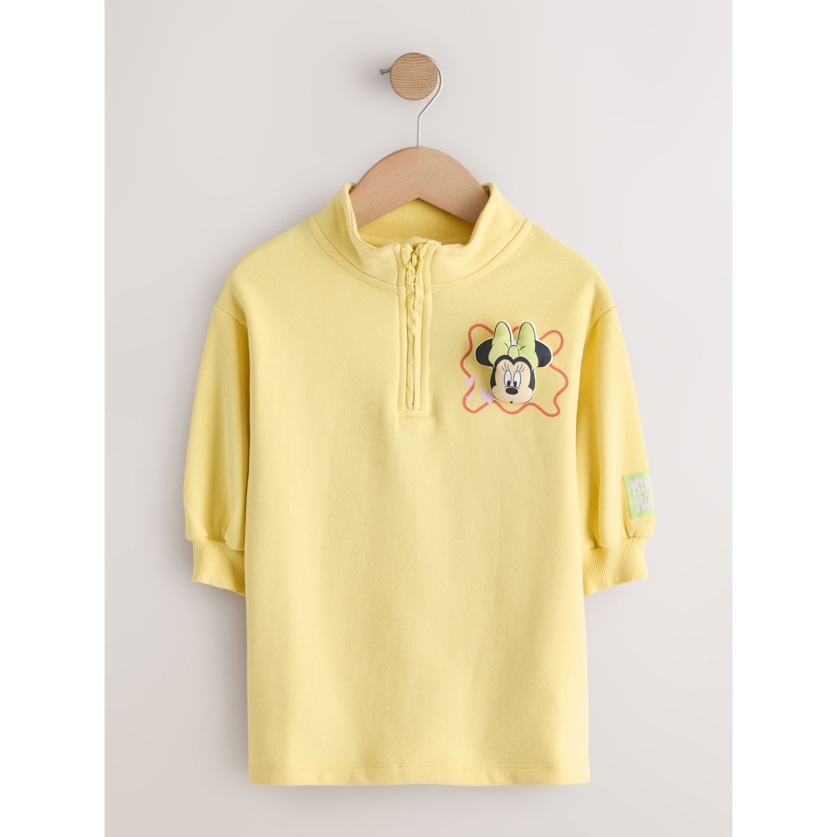 Robe pull disney à encolure zippée minnie mouse jaune, NEXT
